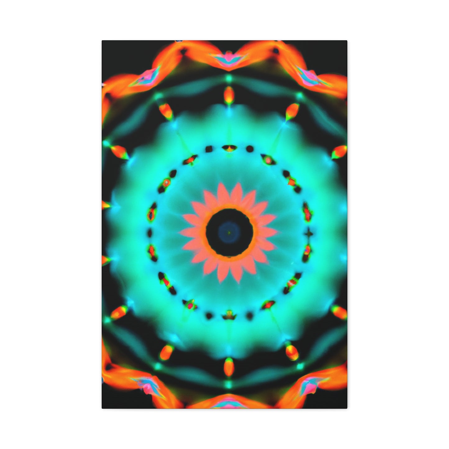 Cosmic Chroma Maze. Trippy Infinity Patterns Art Canvas