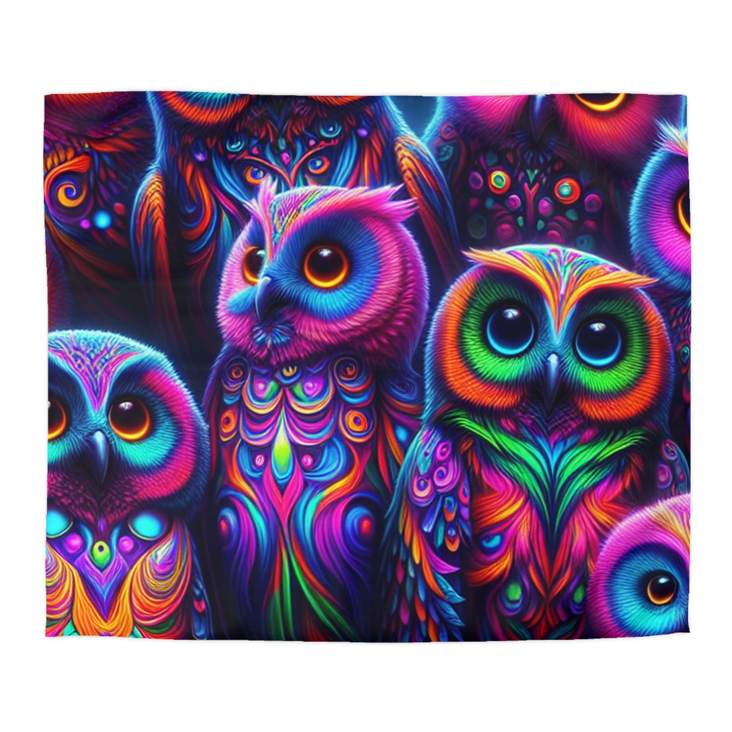 Giovanni di Saraco - NEON Owls Microfiber Duvet Cover