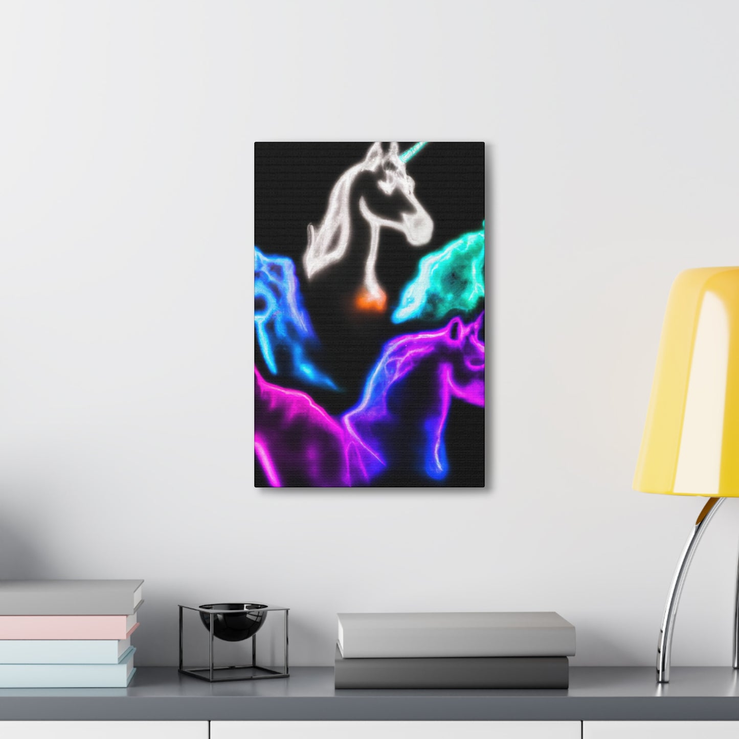 "Neon Harmony" NEON Unicorns Art Canvas