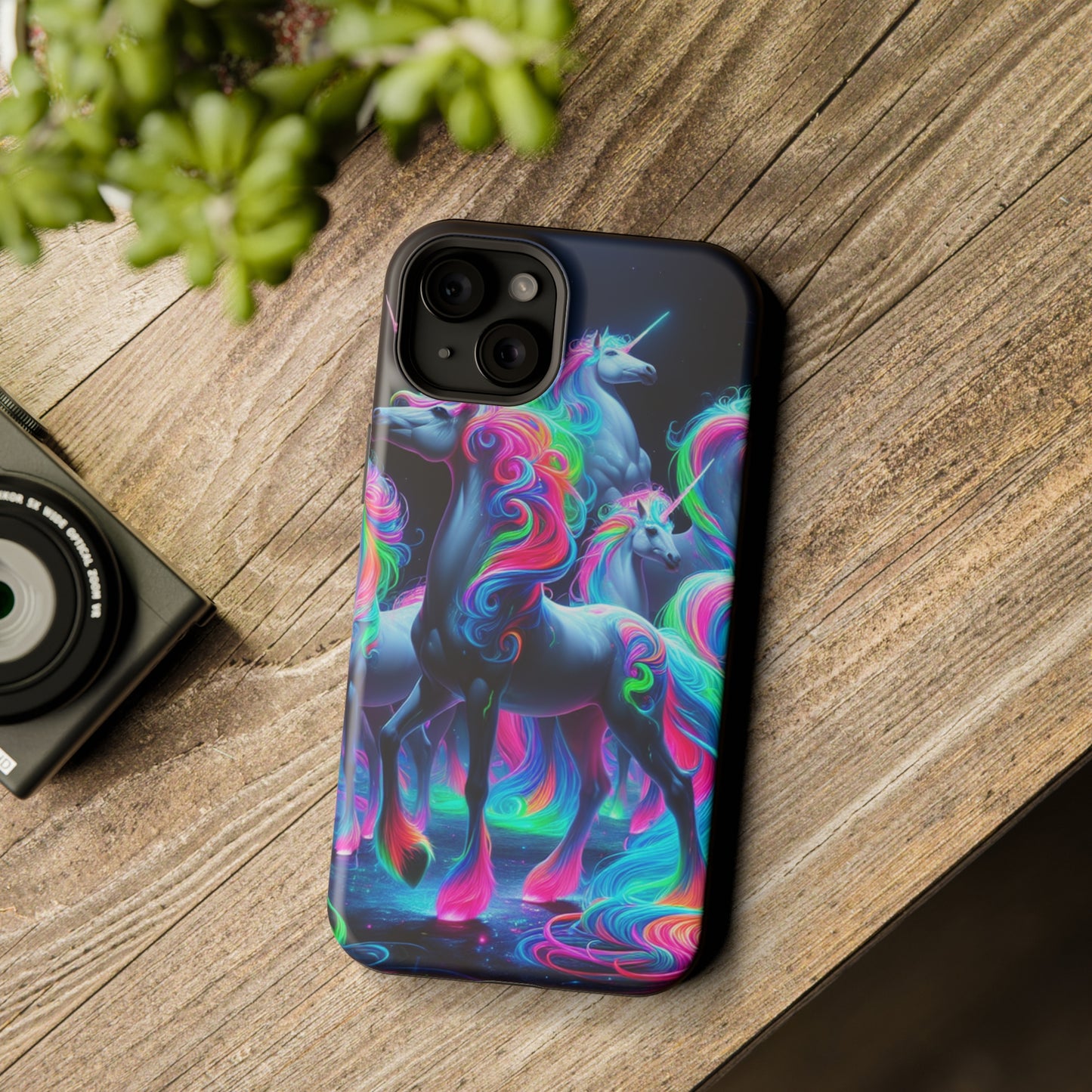 Neon Unicorn Prism. Neon Unicorns Premium Art Magsafe Magnet Tough IPhone 13 14 15 Pro Plus Max and Mini in Matte and Glossy Phone cases
