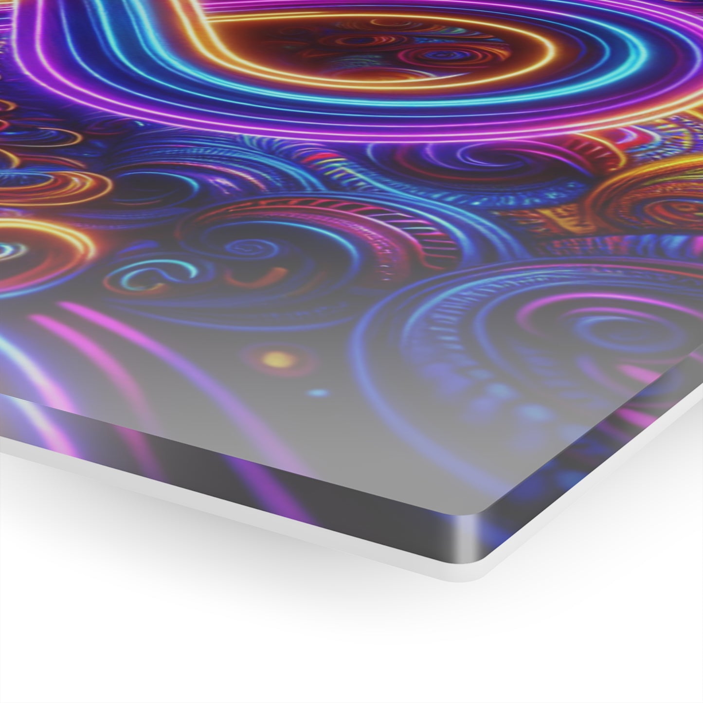 Cosmic Vibrancy. Trippy infity Pattern 1/4" Glossy Acrylic Art
