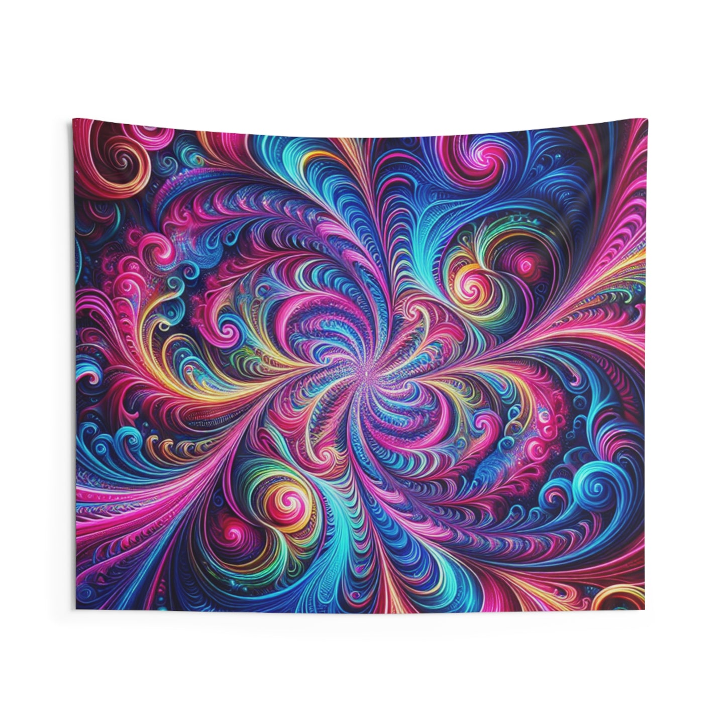 Vivid Neon Eternal Bliss. Infinity Patterns Art Tapestry