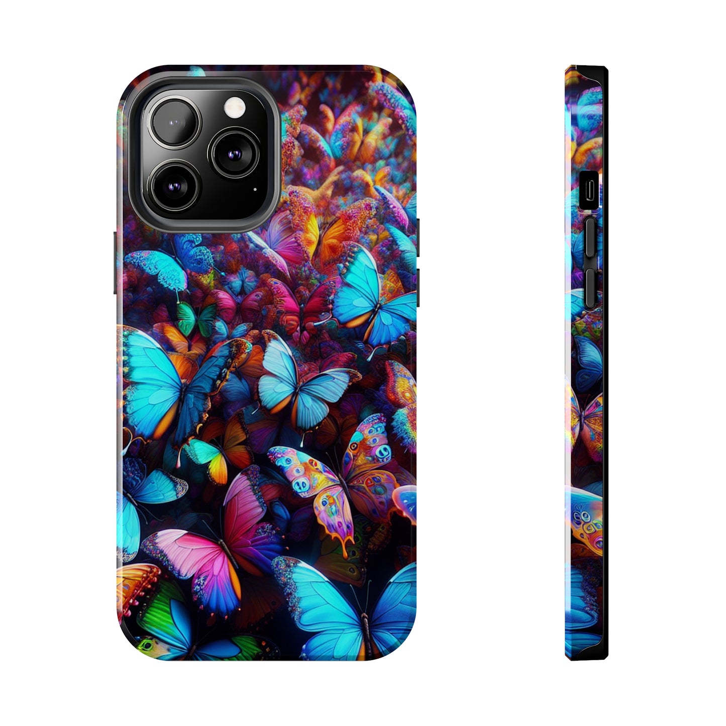 "Illuminated Flight" NEON Butterflies Tough Phone Case