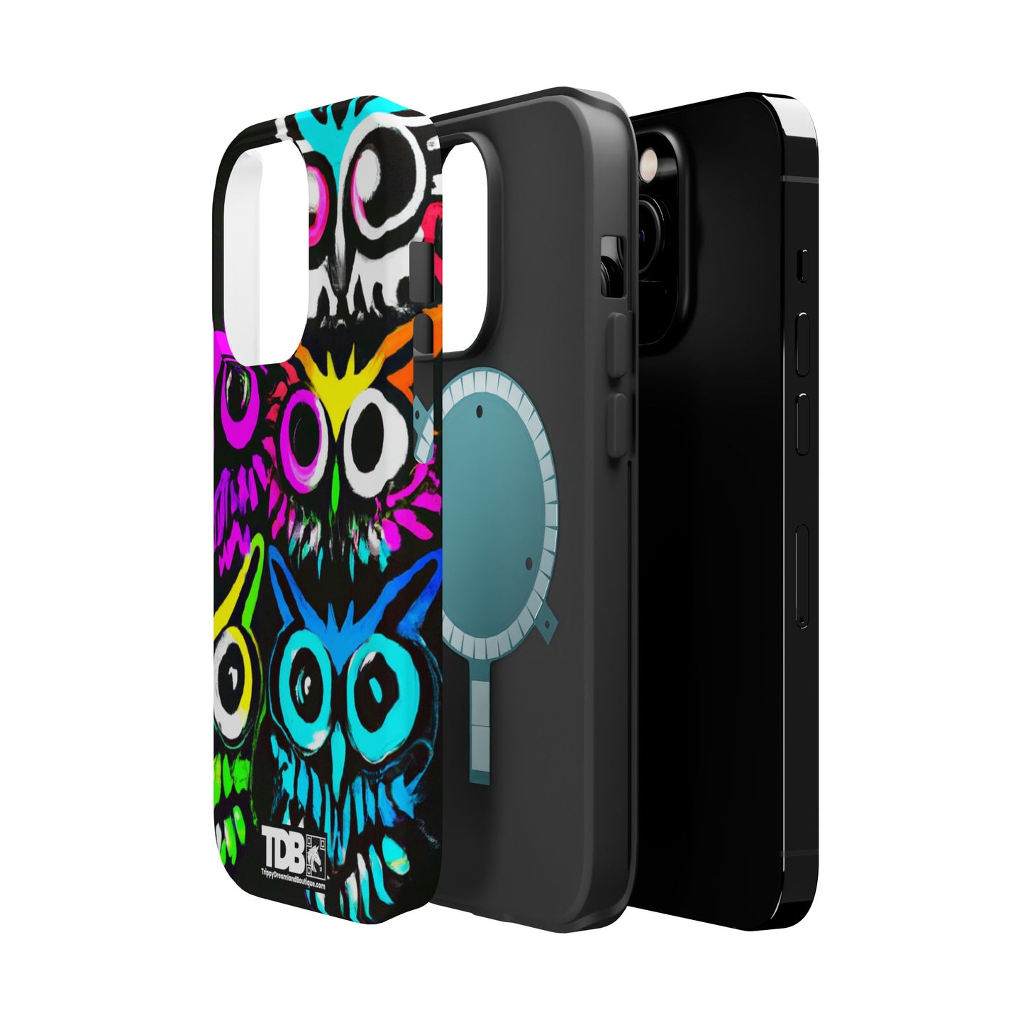 TDB iPhone Magnetic Tough Case - Psychedelic Rave Owl Design