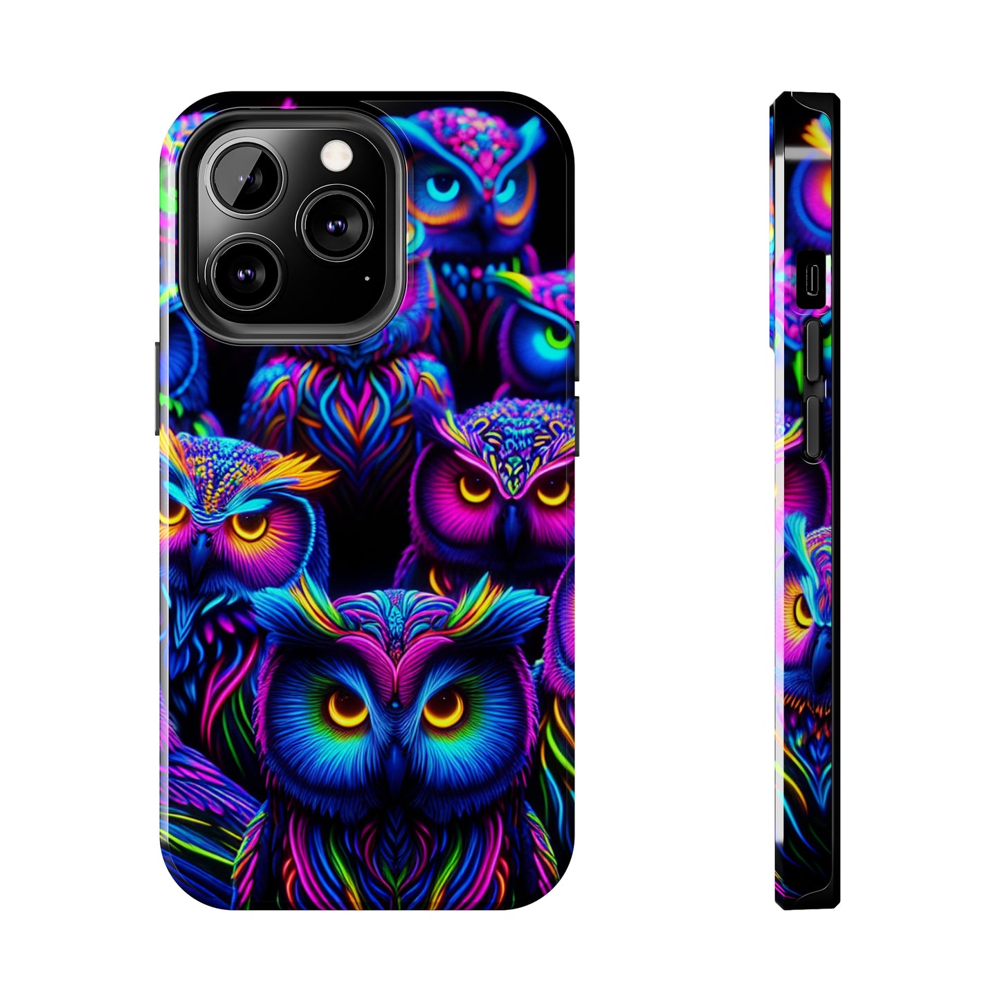 Neon Owl Congregation. NEON Owls Tough Phone Case