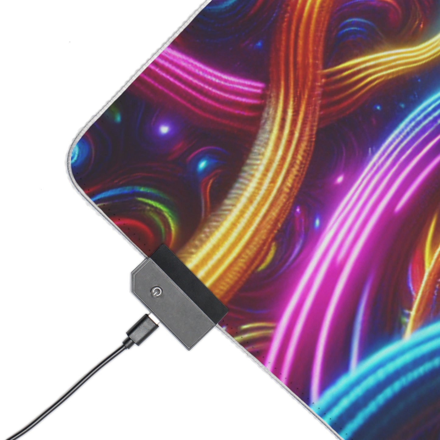 Vivid Technicolor Dreamscape. NEON Infinity Patterns Art LED Mousepad