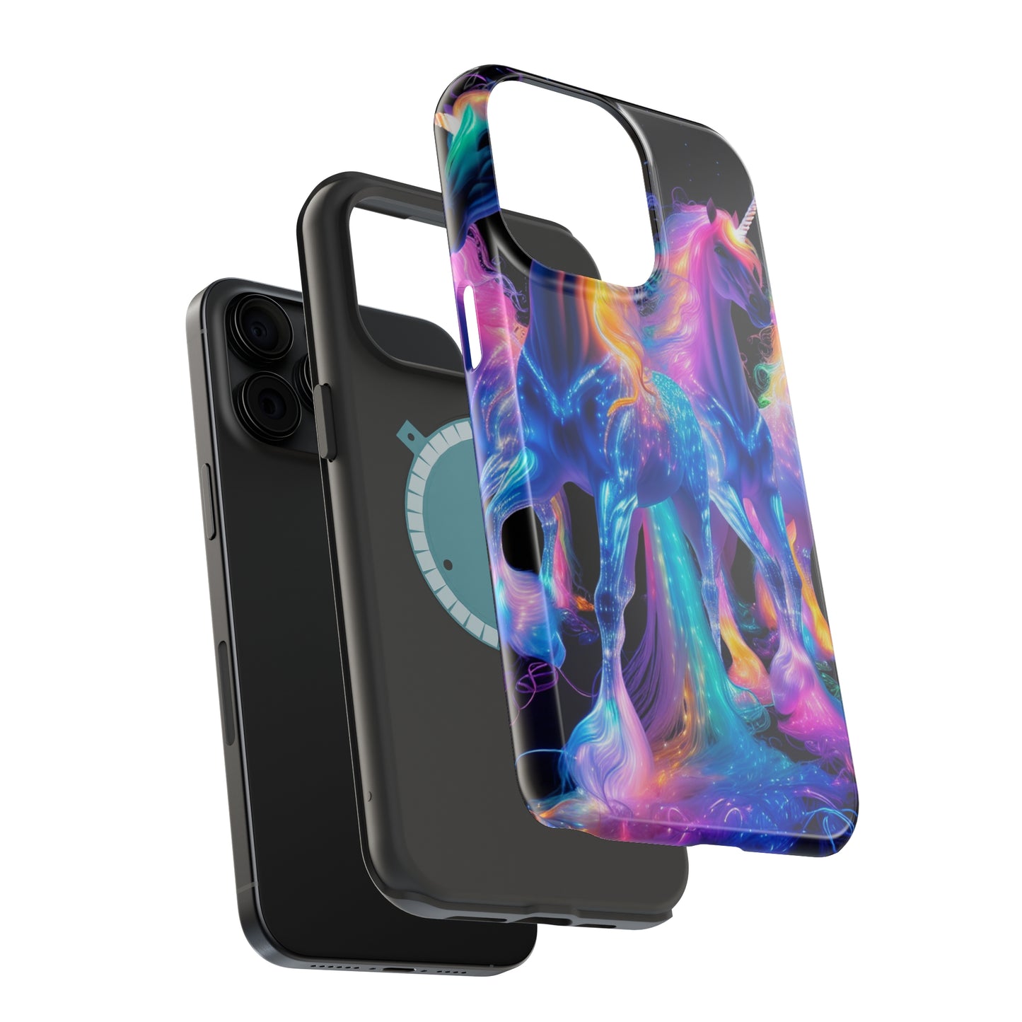 Neon Unicorn Bliss Neon Unicorns Premium Art Magsafe Magnet Tough IPhone 13 14 15 Pro Plus Max and Mini in Matte and Glossy Phone cases