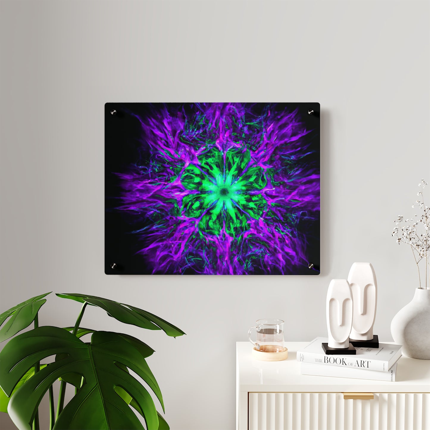 Neon Infinity Shimmering Splendor. Trippy Infinity Patterns Acrylic Art Panel
