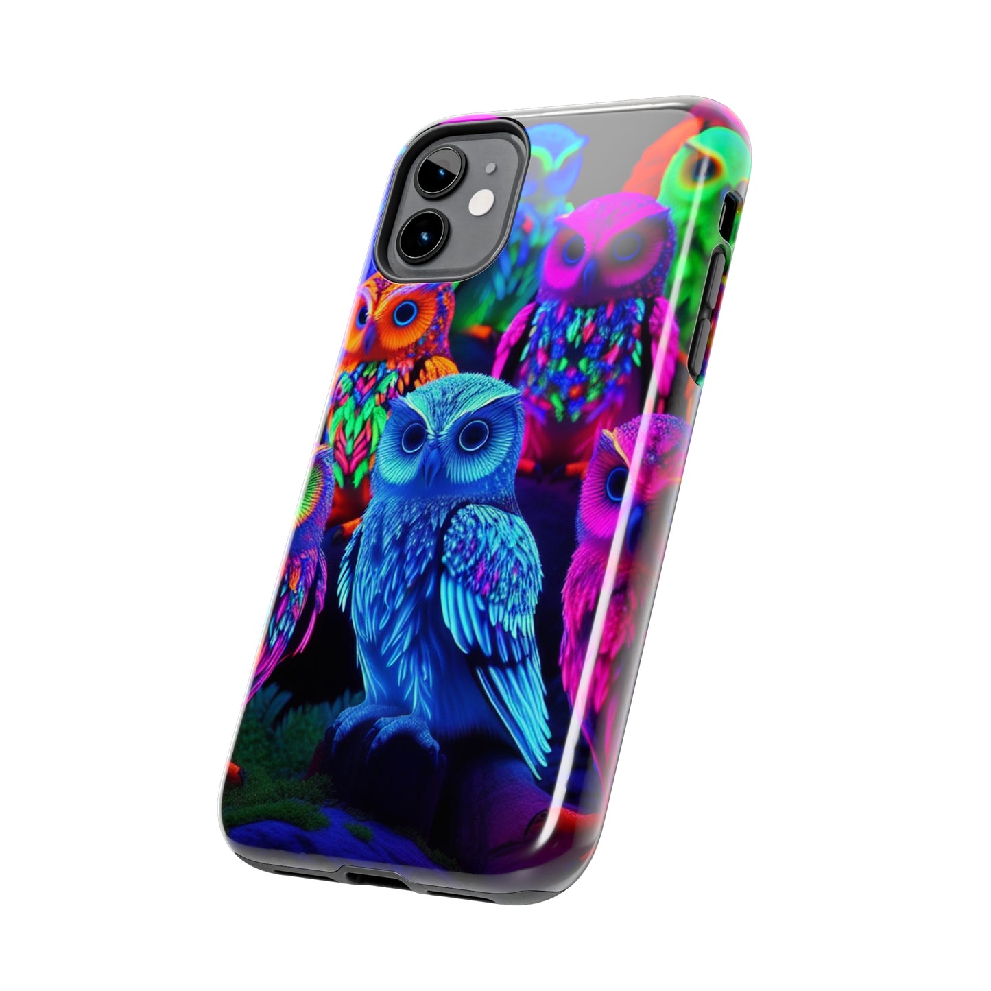 Neon Nocturne. NEON Owls Tough Phone Case