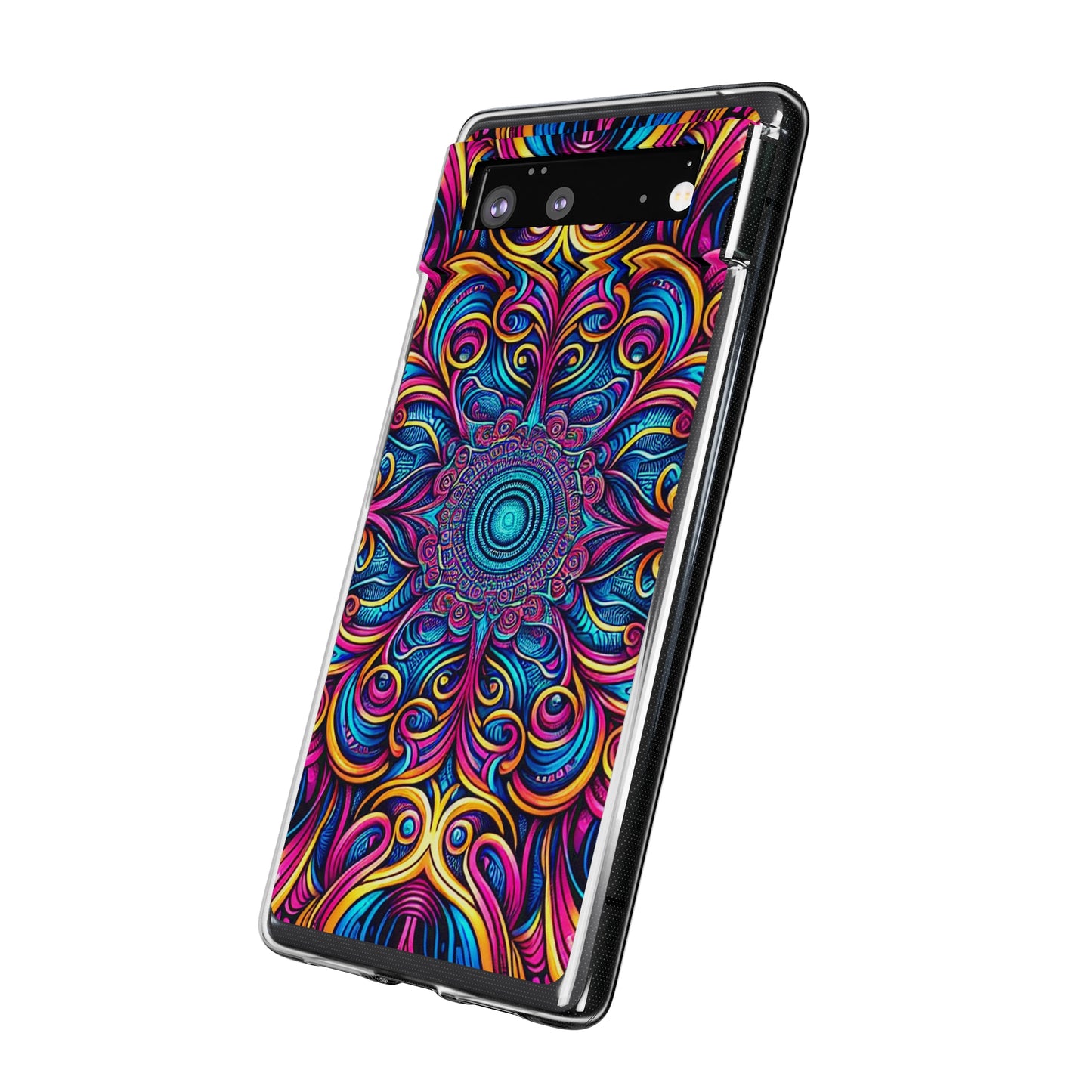 "Fantasia of Fluorescence" Infinity Patterns Art Polycarbonate Phone Case Samsung Galaxy s21 s22 Google Pixel 6 Iphone 11 12 13 14 Pro Max Mini Plus