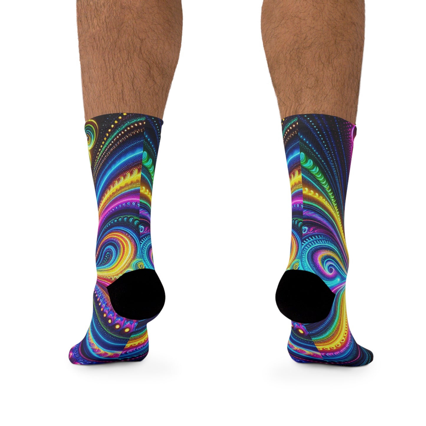 TDB Neon Dreamsky Infinity. Trippy Recycled Poly Socks