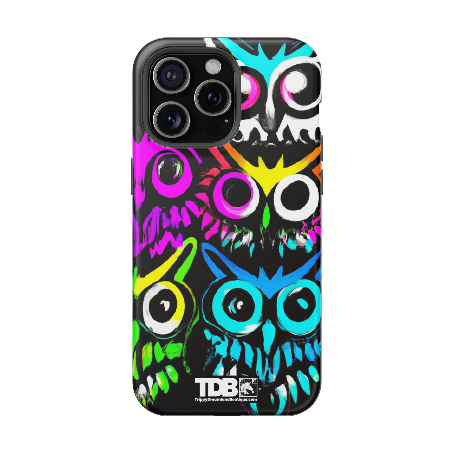 TDB iPhone Magnetic Tough Case - Psychedelic Rave Owl Design