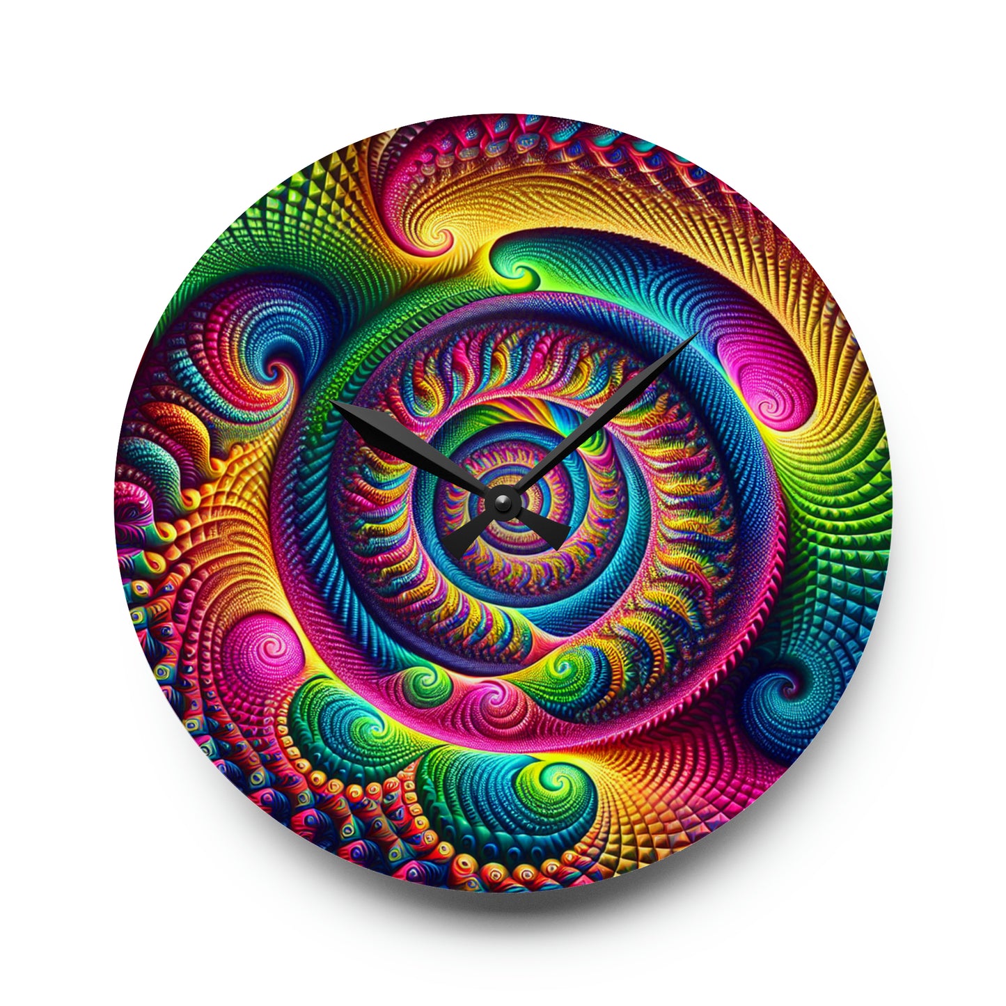 Reflective Neon Odyssey Infinity Patterns Art Acrylic Clock
