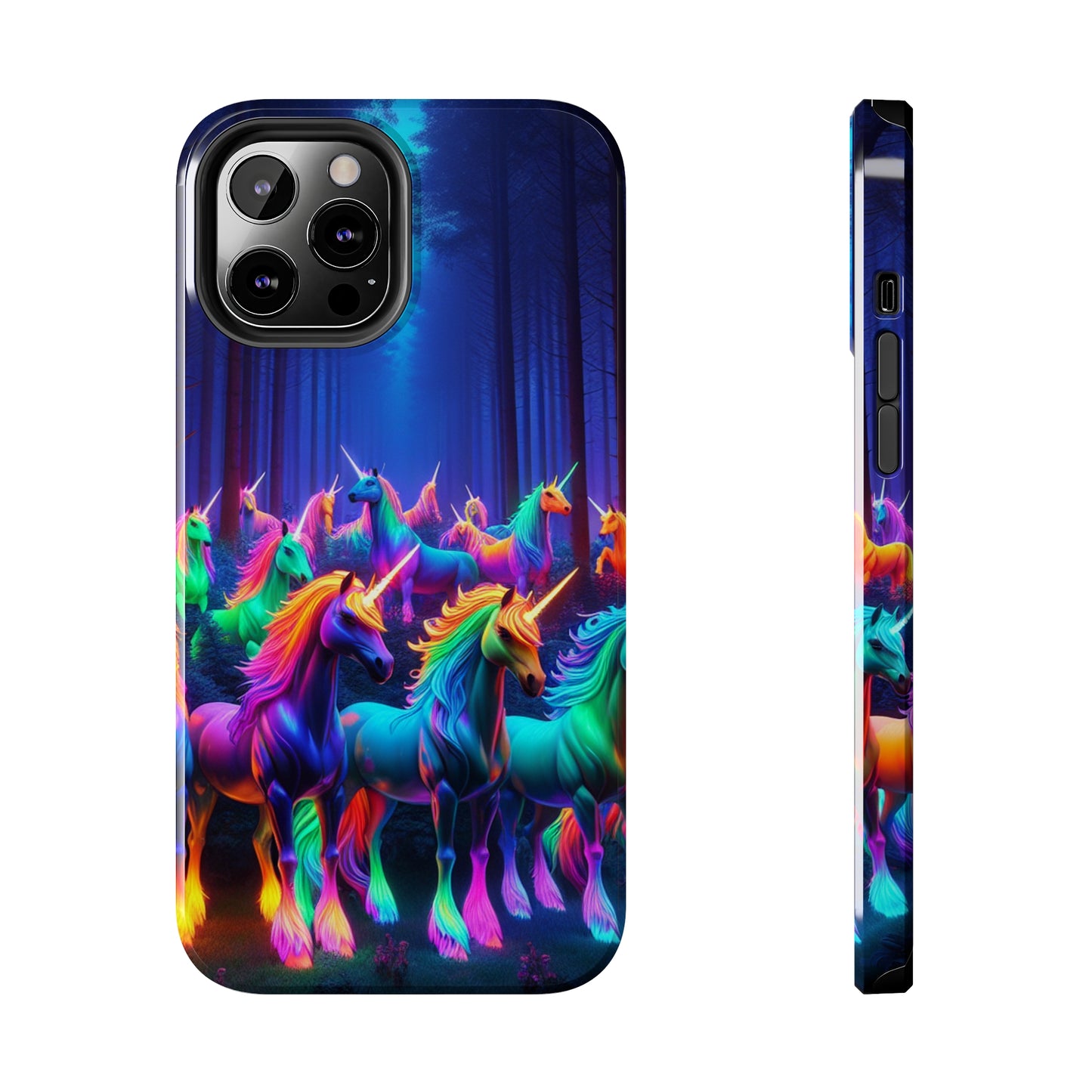 Vivid Unicorn Pack NEON Unicorns Tough Phone Case Iphone 7 8 9 10 11 12 13 14 Pro Max Mini Plus XR XS SE