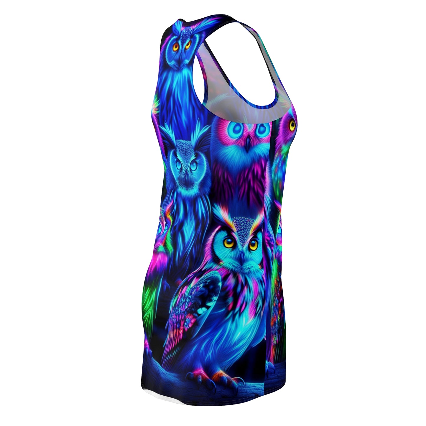 Neon Night Owls. Neon Owls Racerback Dress