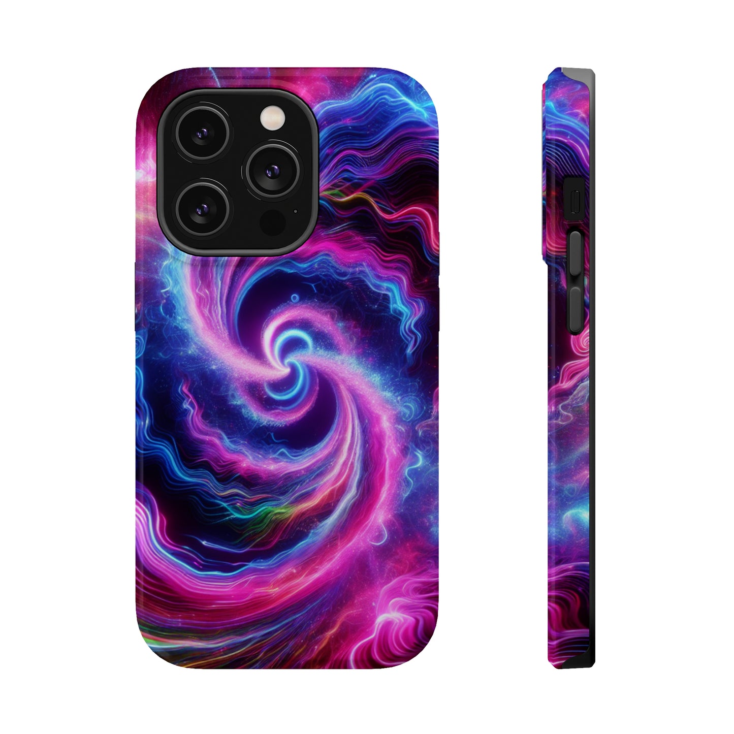 Infinite Neon Horizon Neon Trippy Infinity Patterns Premium Art Magsafe Magnet Tough IPhone 13 14 15 Pro Plus Max and Mini in Matte and Glossy Phone cases