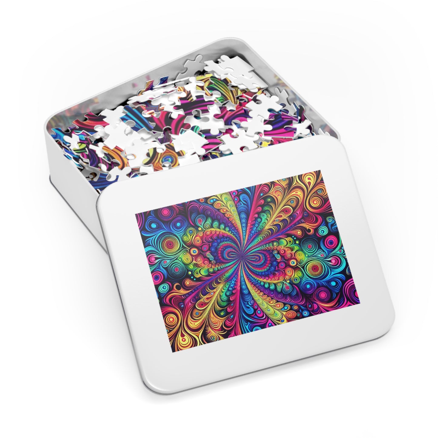 NeonInfinityVibe. - Neon Trippy Infinity Patterns Puzzle 30, 110, 252, and 1000 Pieces