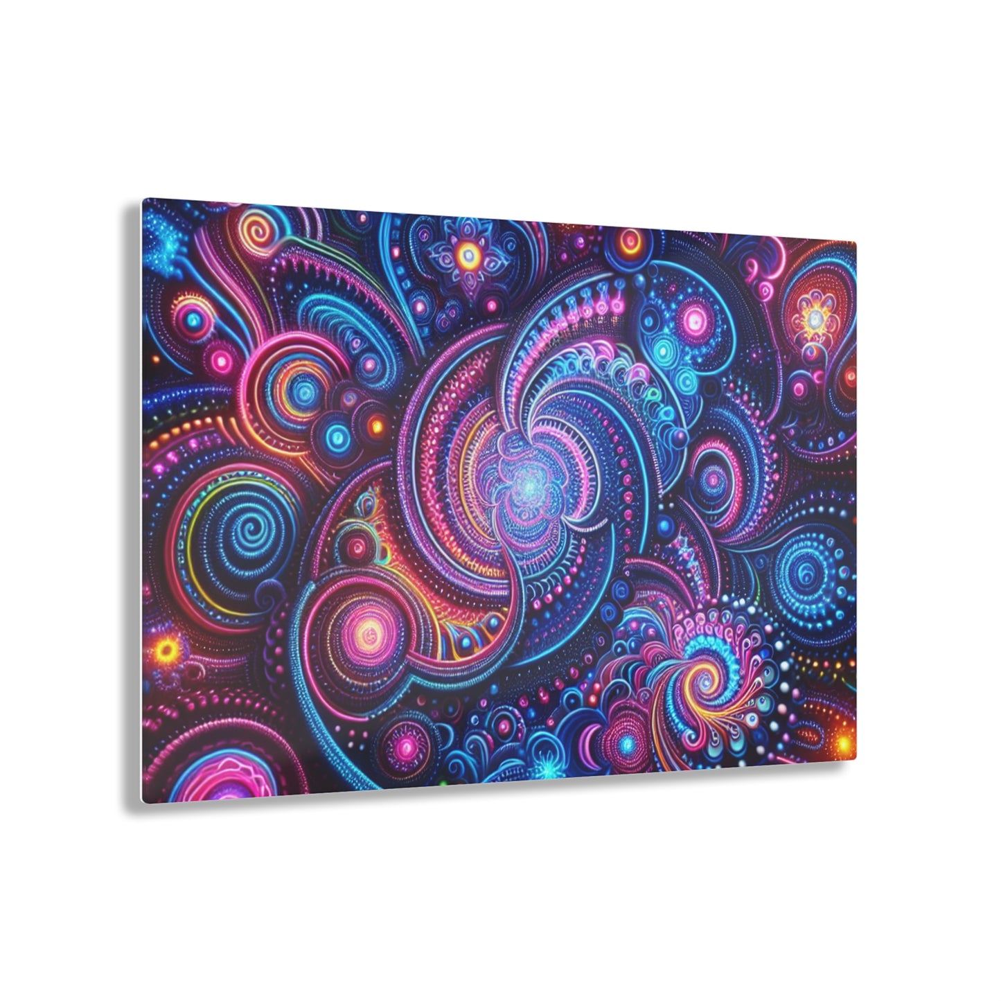 Hypno-Neon Vortex. Trippy infity Pattern 1/4" Glossy Acrylic Art