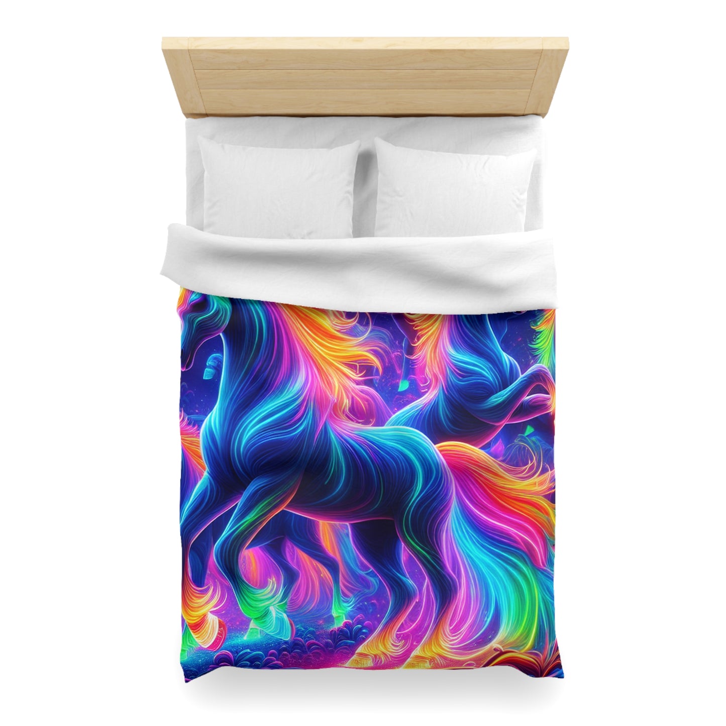 Mariano Filoteo - NEON Unicorns Microfiber Duvet Cover