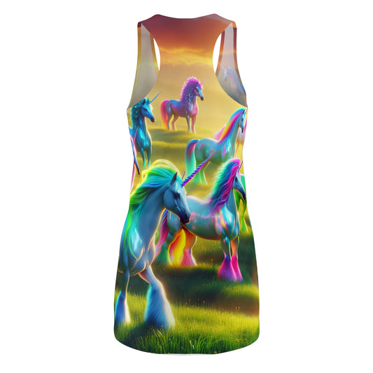 Neon Unicorn Flourish Neon Unicorns Racerback Dress