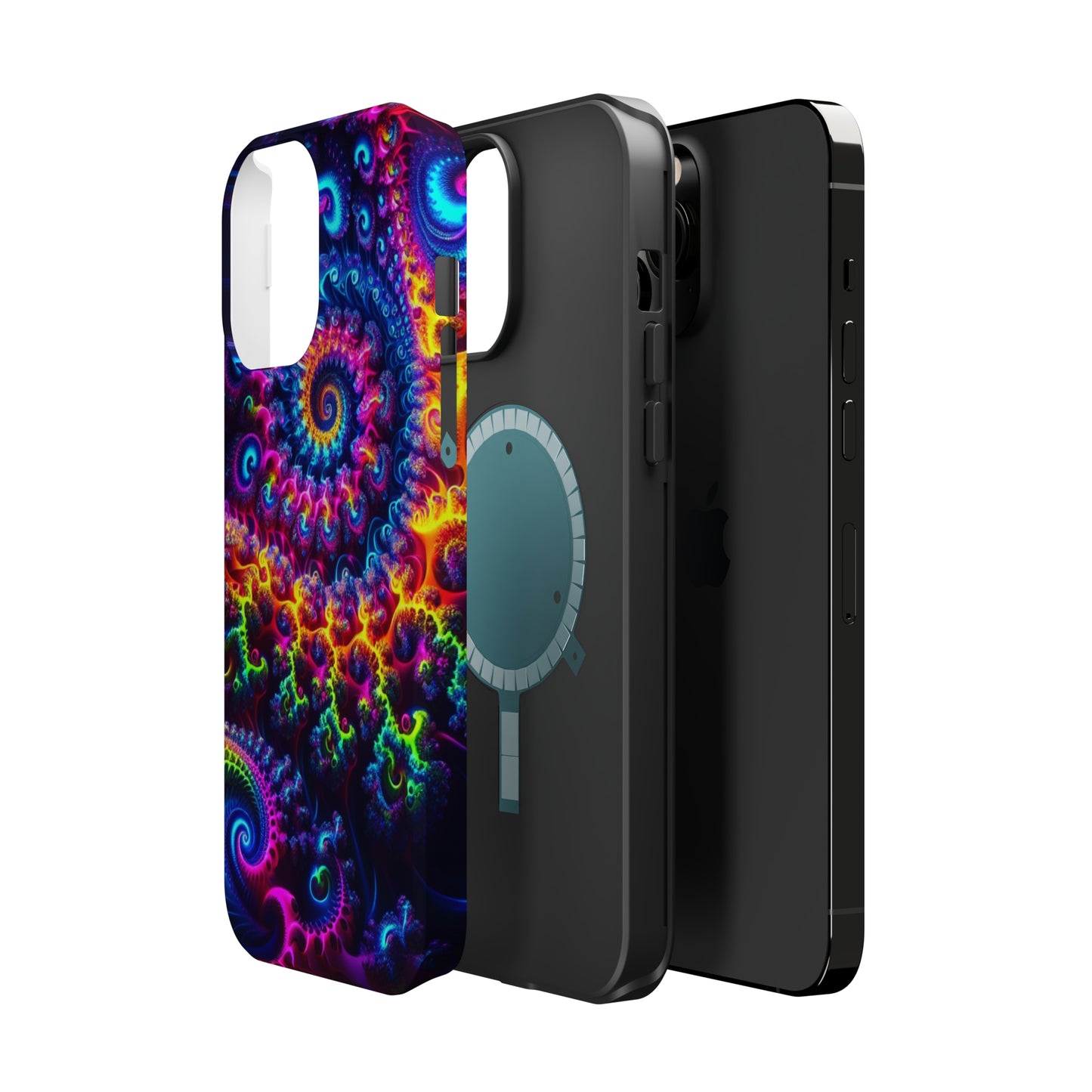 Twilight Infinyscape Neon Trippy Infinity Patterns Premium Art Magsafe Magnet Tough IPhone 13 14 15 Pro Plus Max and Mini in Matte and Glossy Phone cases