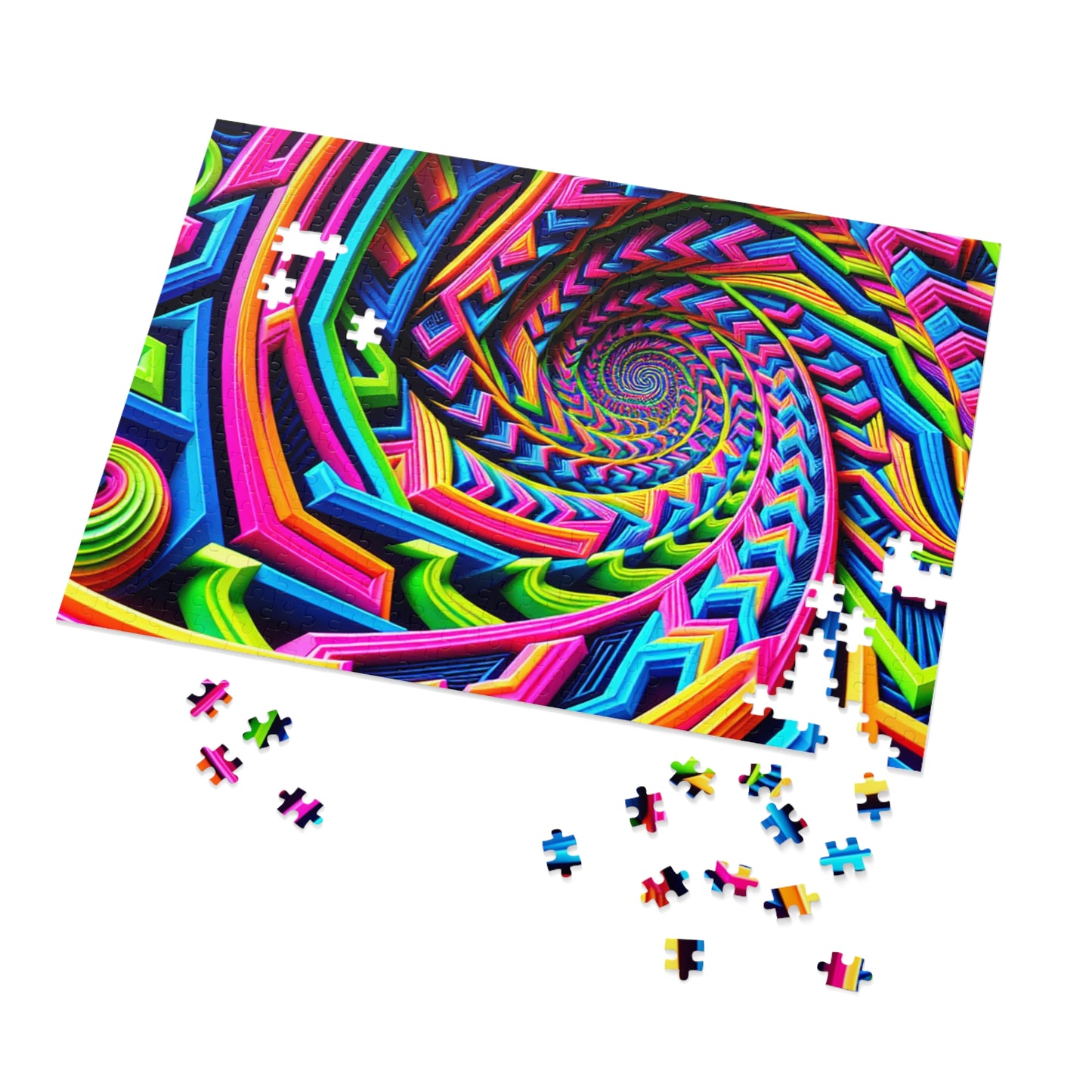 Neon Infinipat. - Neon Trippy Infinity Patterns Puzzle 30, 110, 252, and 1000 Pieces