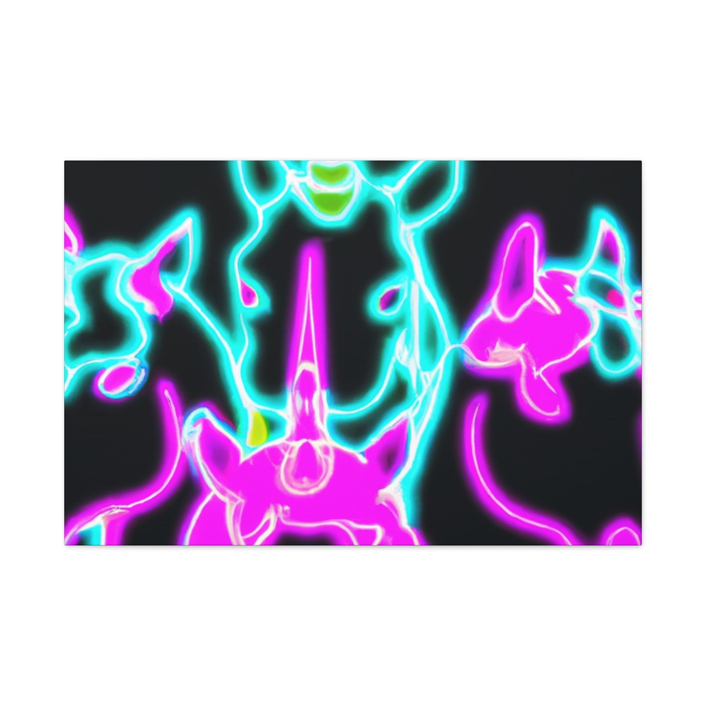 Neon Unicorns Galore! NEON Unicorns Art Canvas