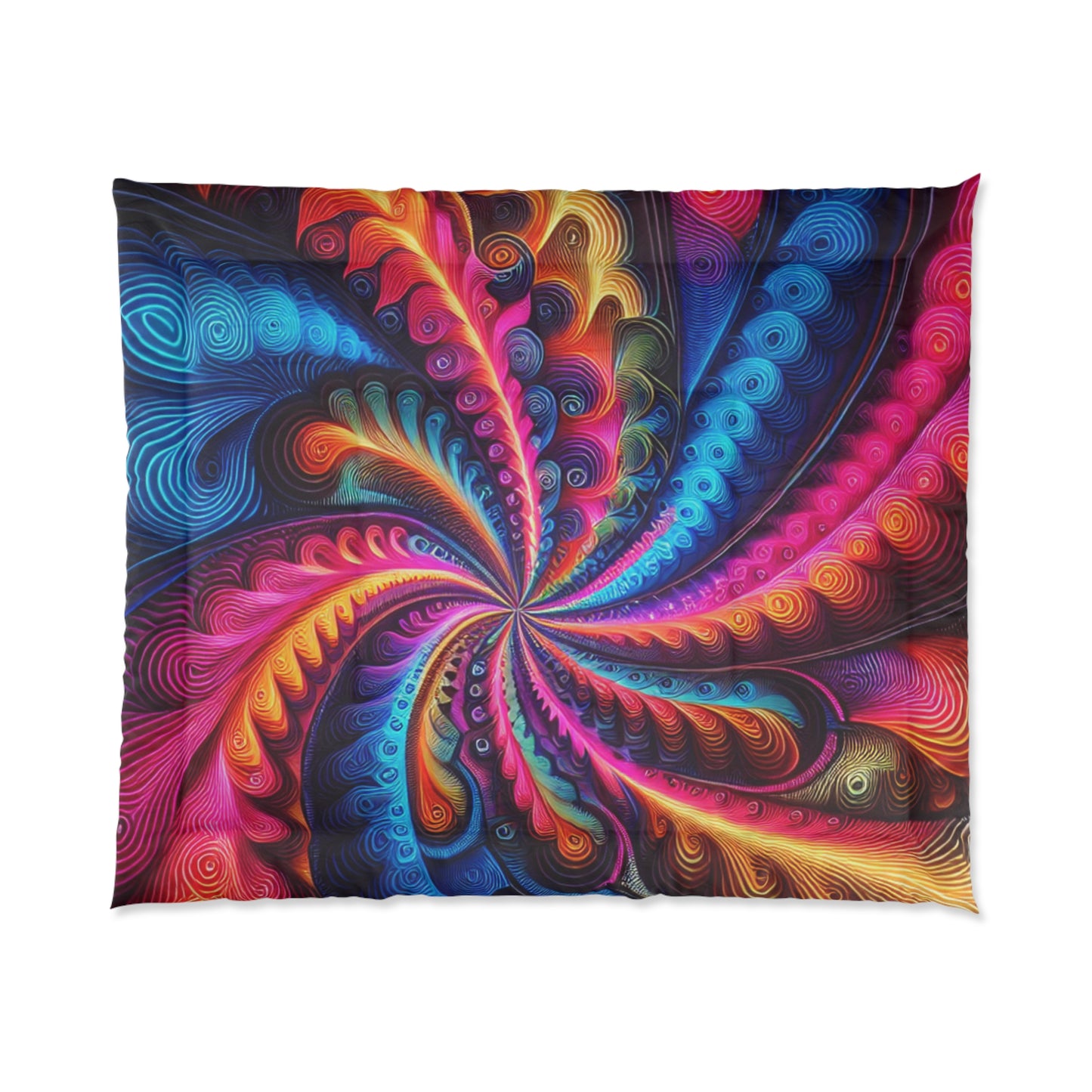 Cosmic Vibrazionz. Trippy Infinity Patterns Comforter Blanket