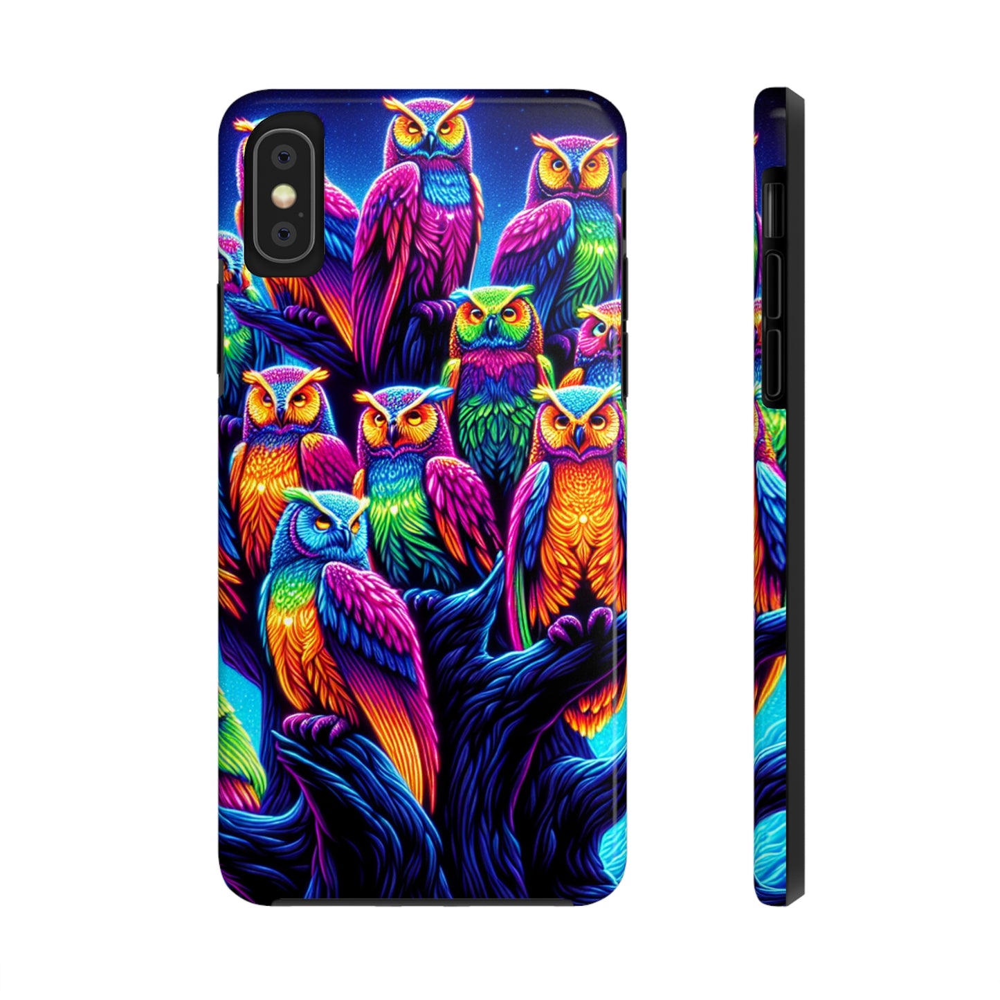Neon Nocturne. NEON Owls Tough Phone Case