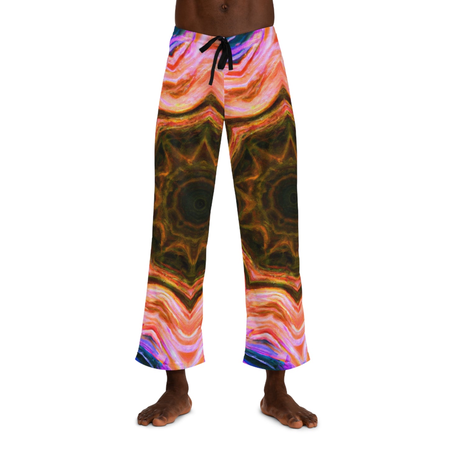 TDB Psychedelic Neon Vortex. Trippy Infinity Patterns Mens Pajama Pants