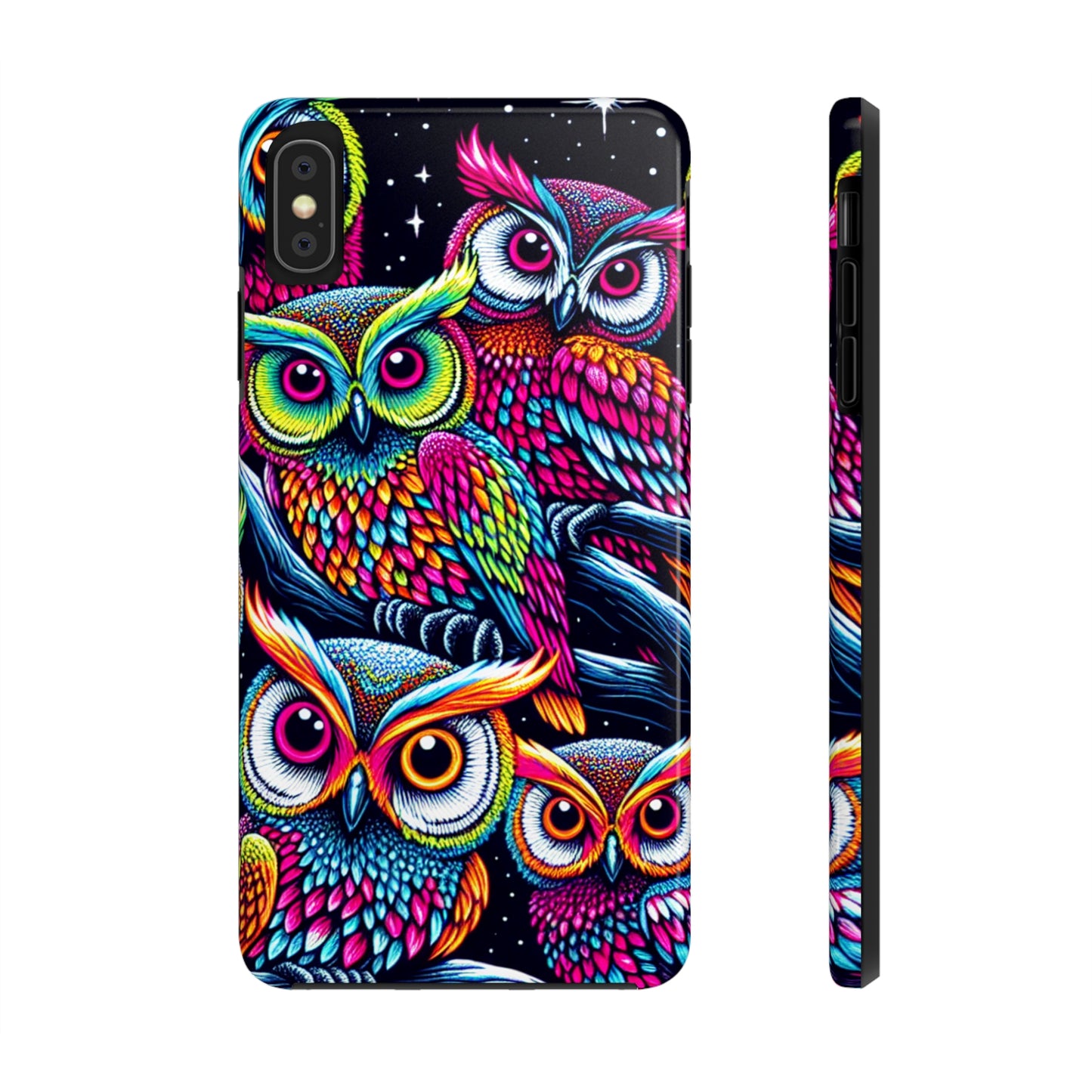 "Neon Nocturne" NEON Owls Tough Phone Case
