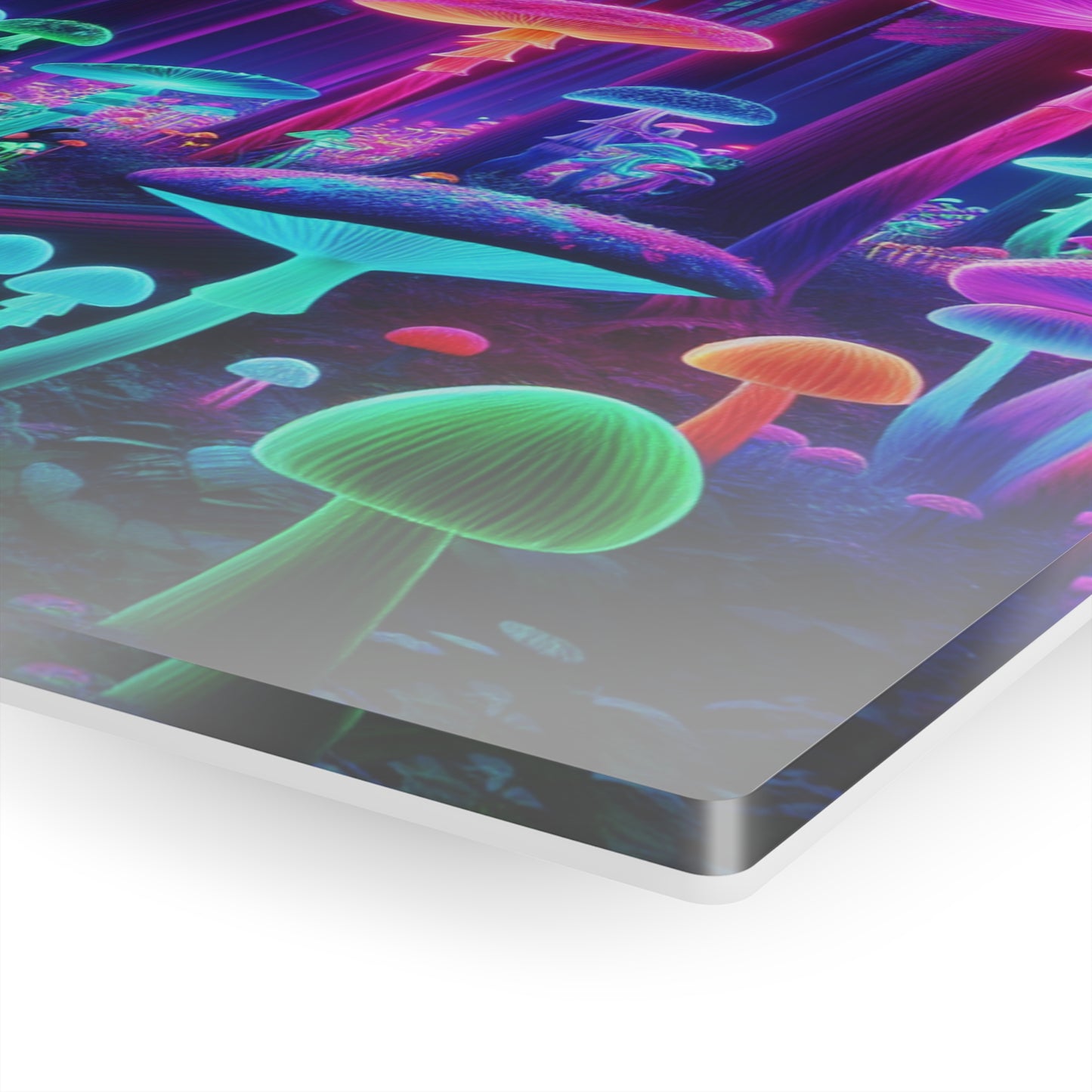 Neon Fungal Fantasy. Mushrooms 1/4" Glossy Acrylic Art