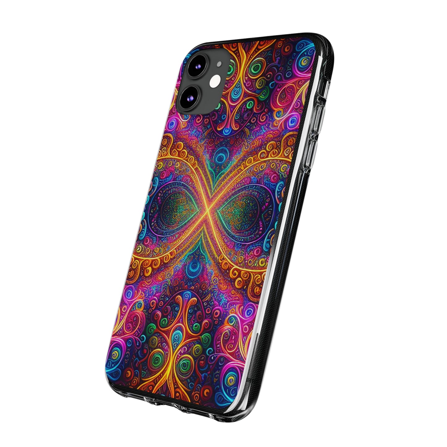 Vibrant Trippy Neon Infinity Swirls Infinity Patterns Art Polycarbonate Phone Case