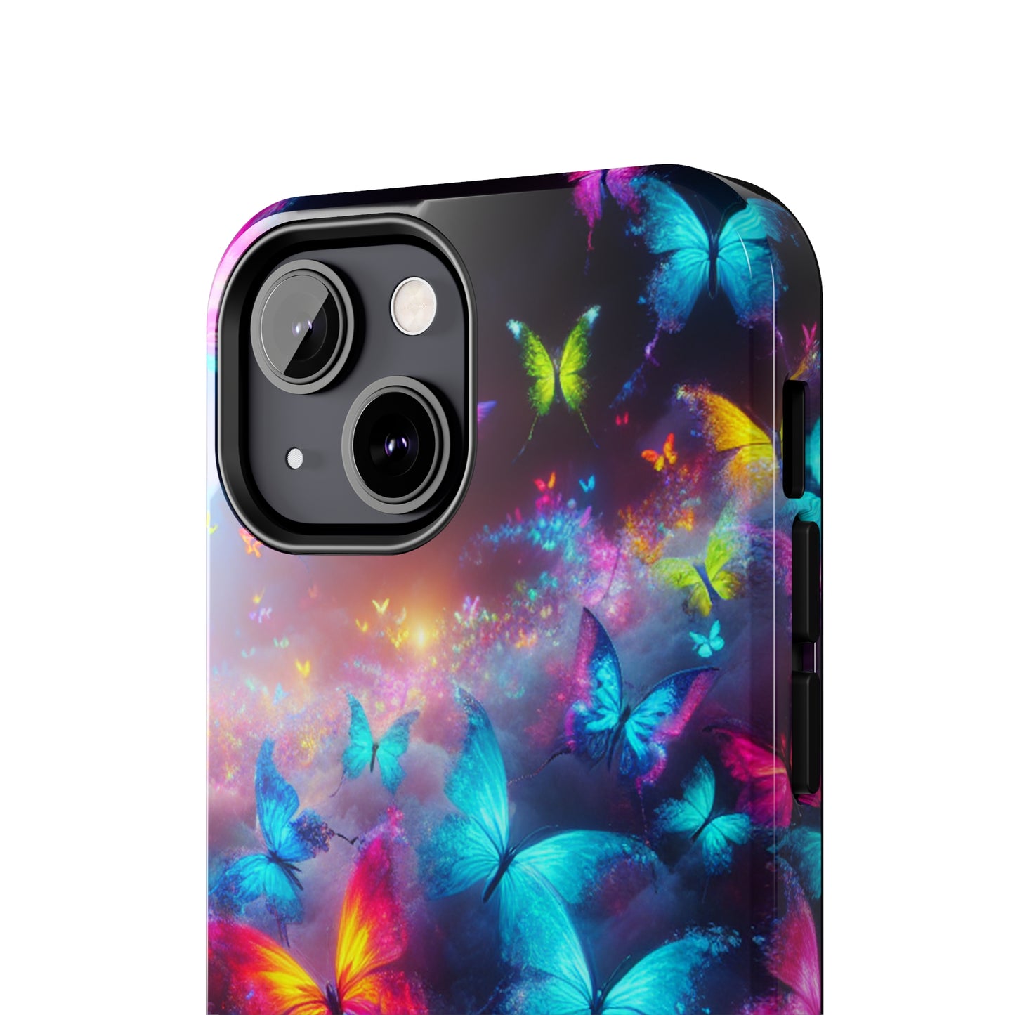 "Neon Flutterings" NEON Butterflies Tough Phone Case Iphone 7 8 9 10 11 12 13 14 SE X XR XS Pro Max Mini Plus