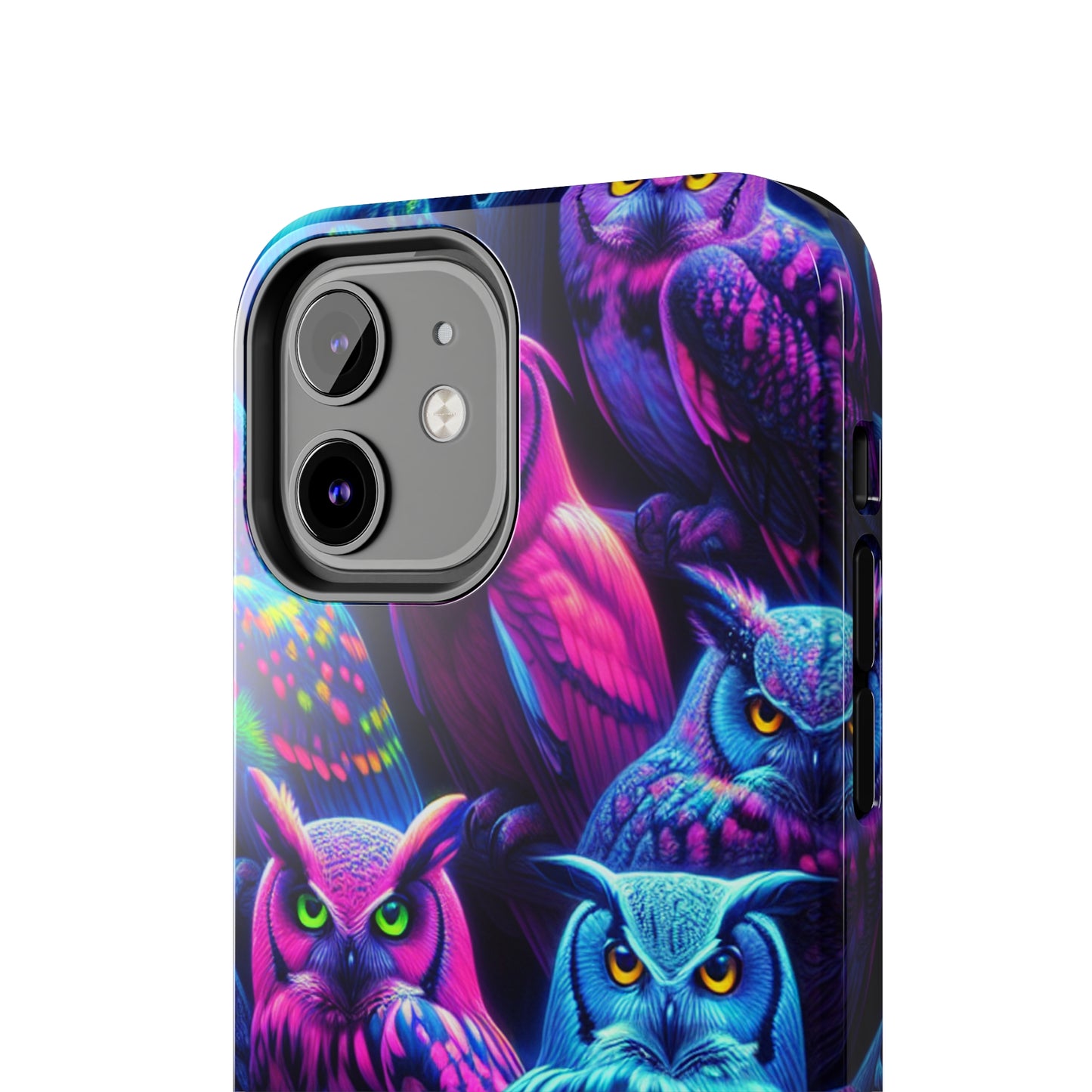 "Vivid Neon Nocturnal Symphony" NEON Owls Tough Phone Case