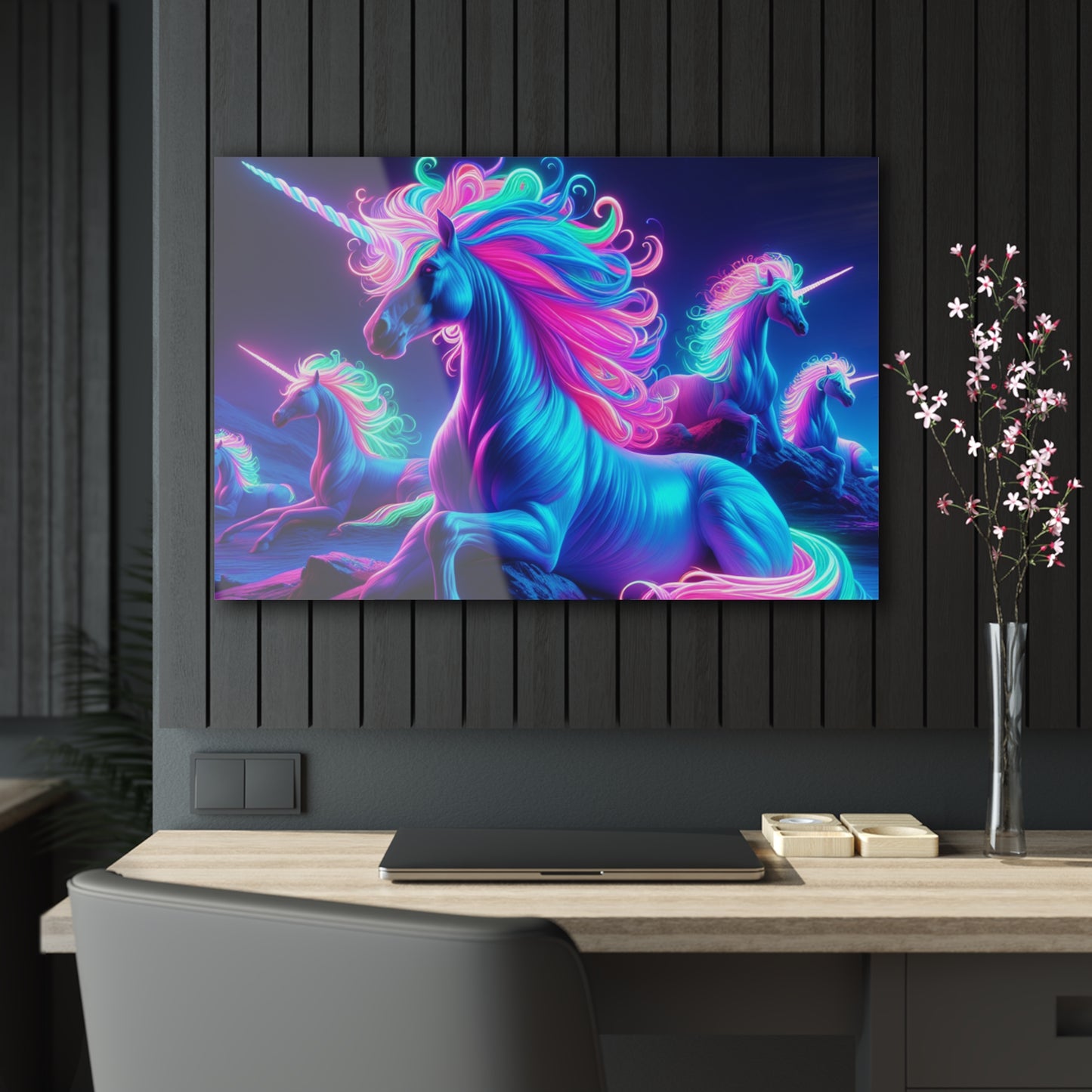 "Rainbow Mania" NEON Unocrons Art 1/4" Glossy Acrylic Art