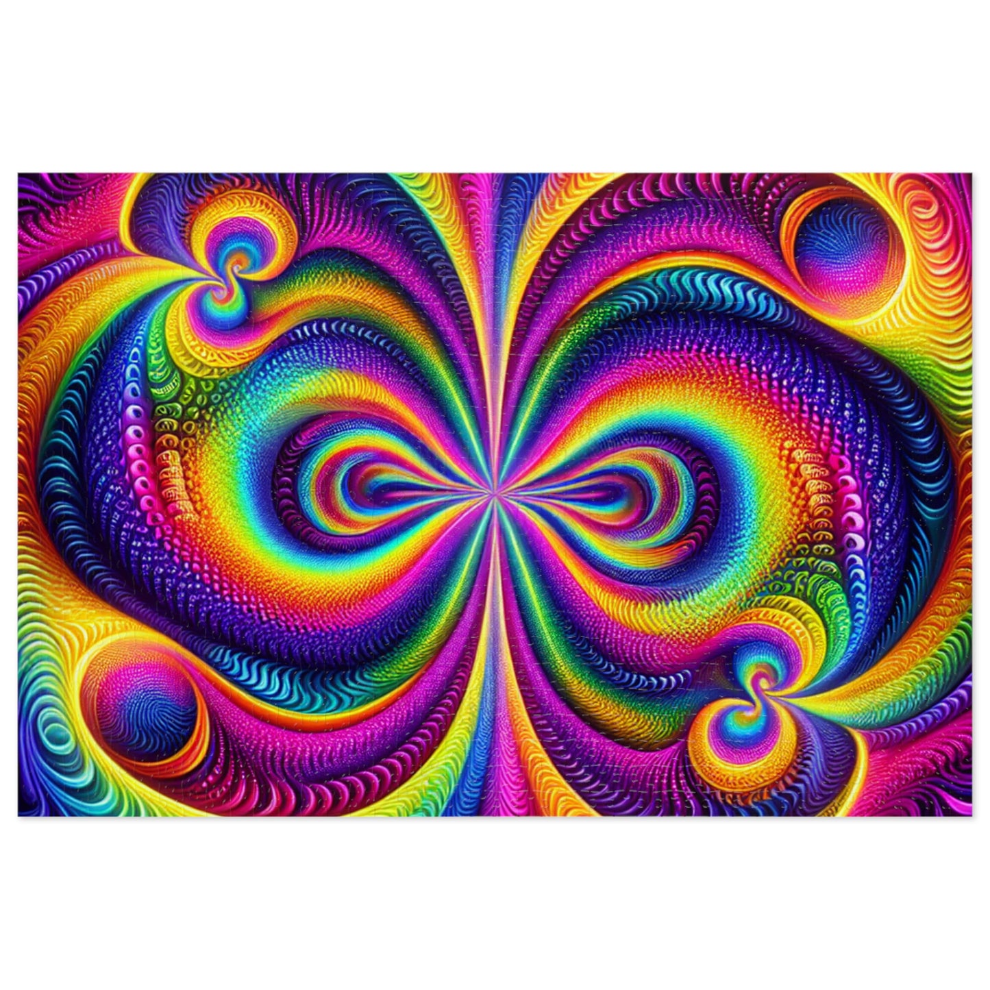 VibNeoInfinPaint - Neon Trippy Infinity Patterns Puzzle 30, 110, 252, and 1000 Pieces