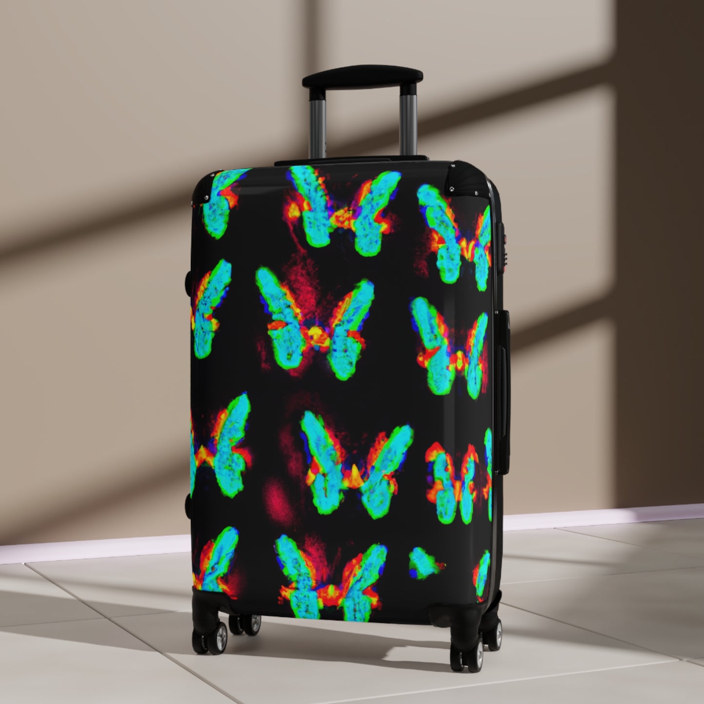 Electric Rainbow Butterflies. - Neon Butterflies Suitcase