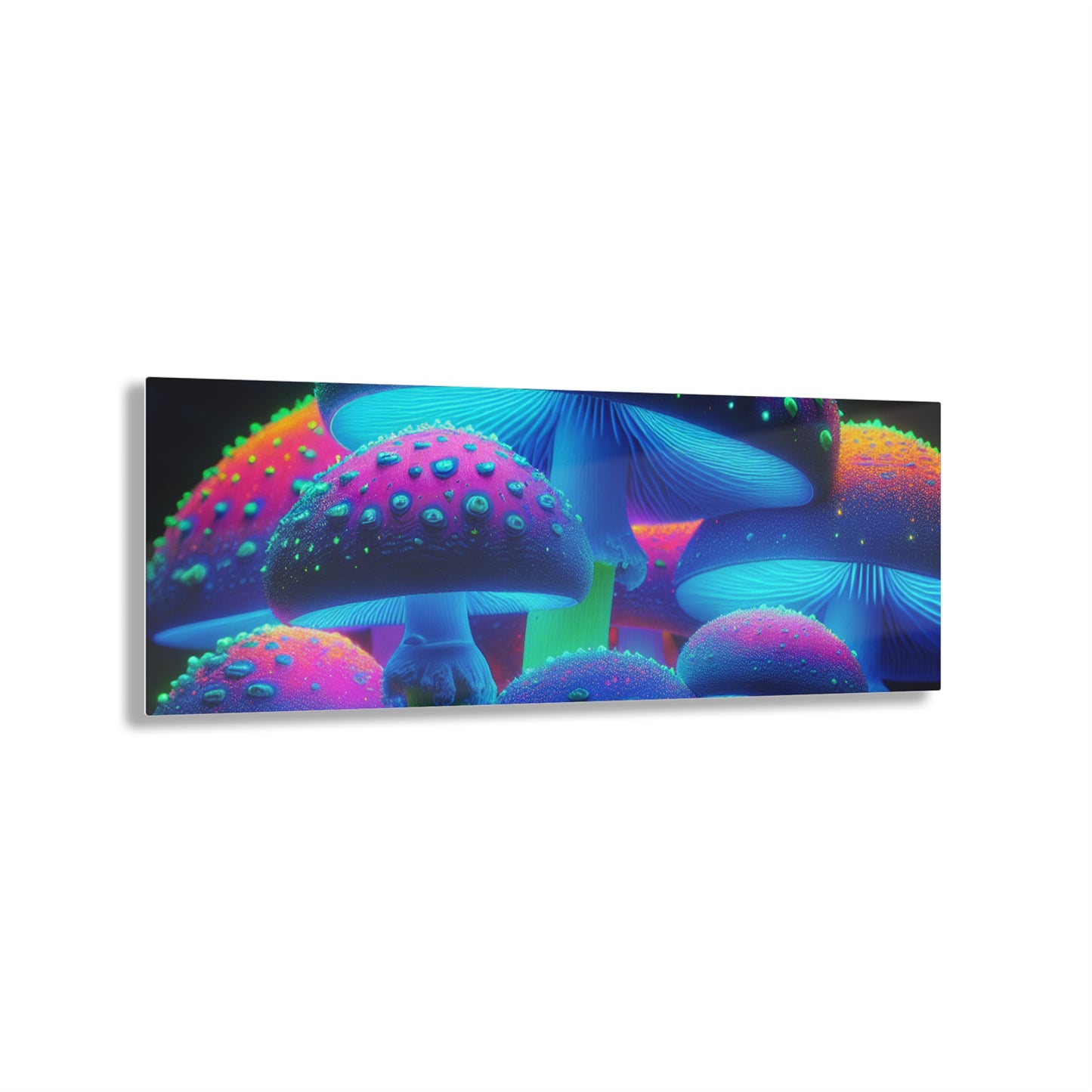 Neon Fungi Flourish. Mushrooms 1/4" Glossy Acrylic Art