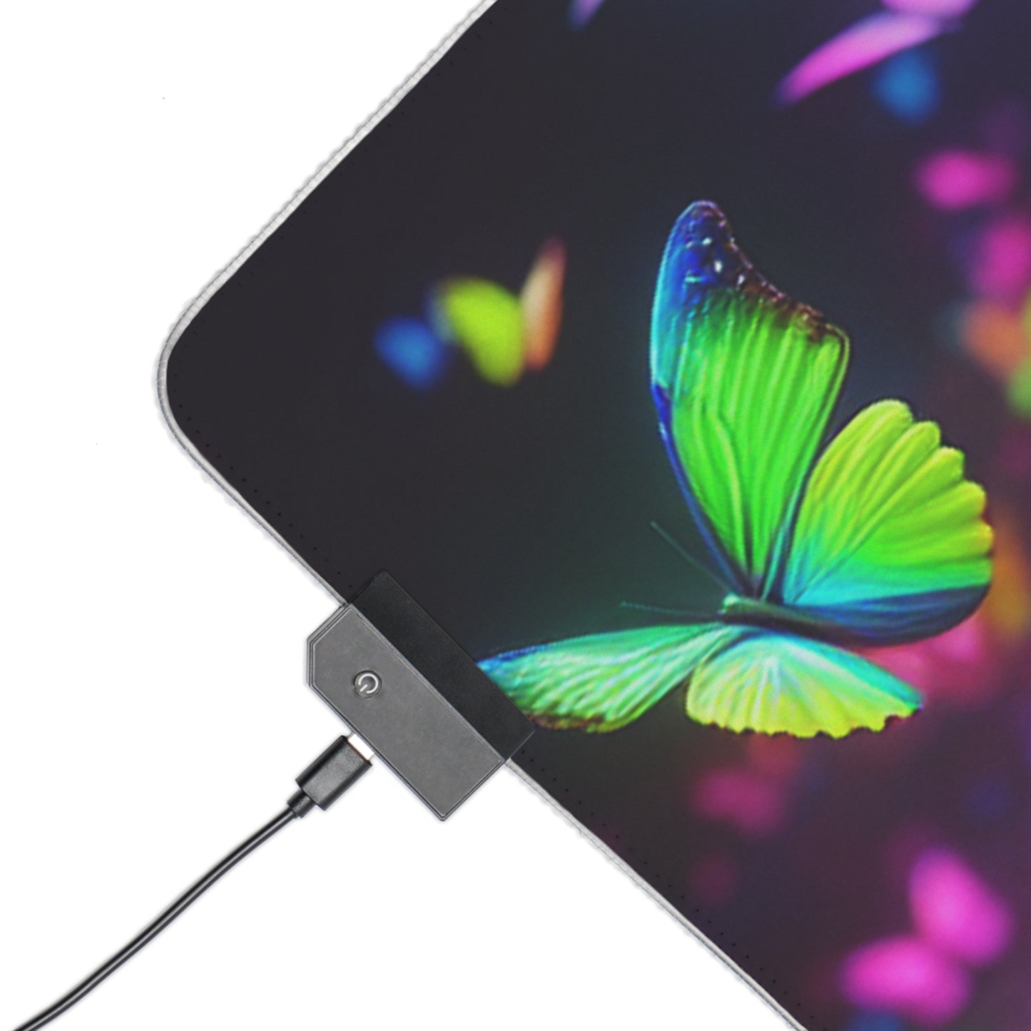 "Neon Rainbow Wonders" NEON Butterflies LED Mousepad