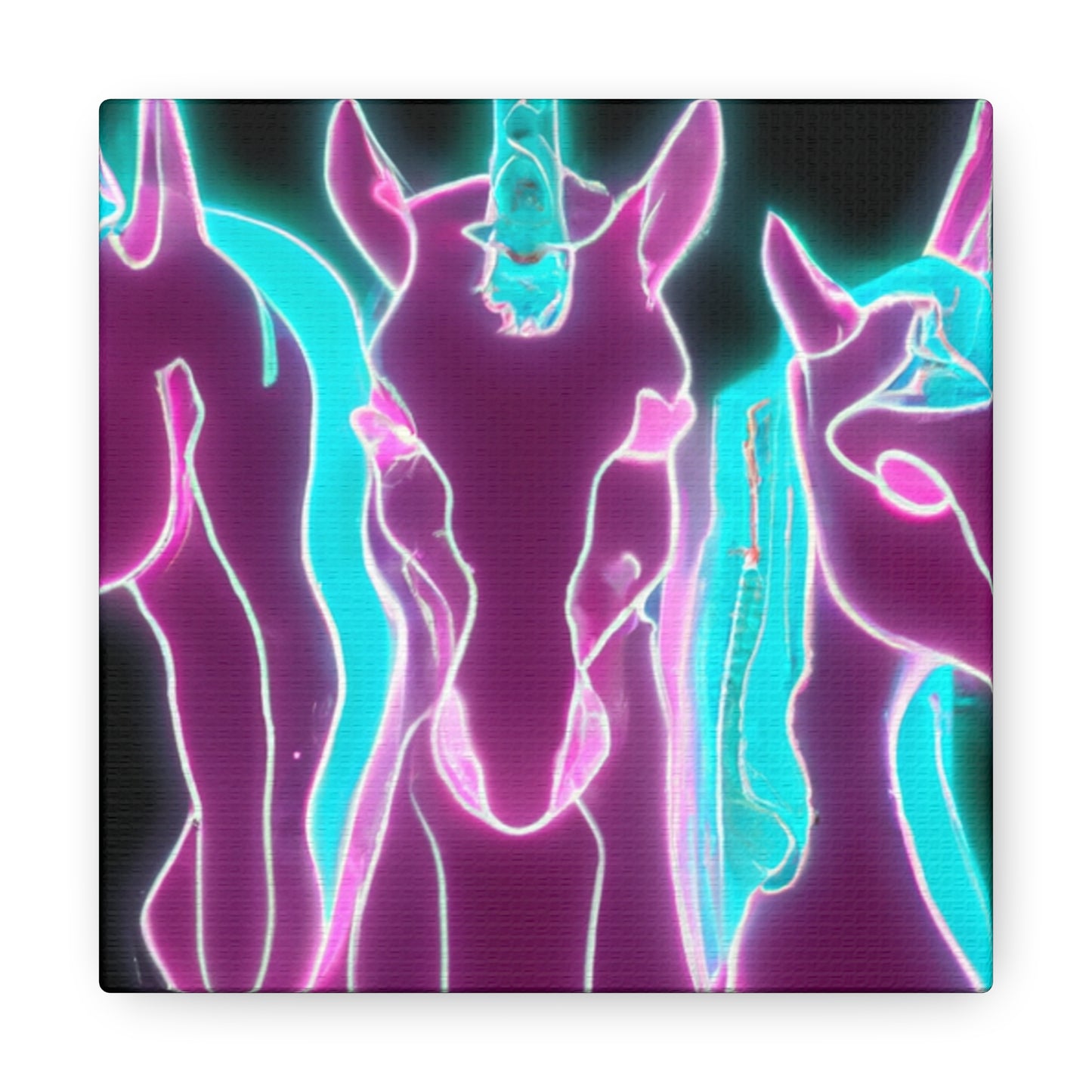 "Neon Unicorn Posse" NEON Unicorns Art Canvas