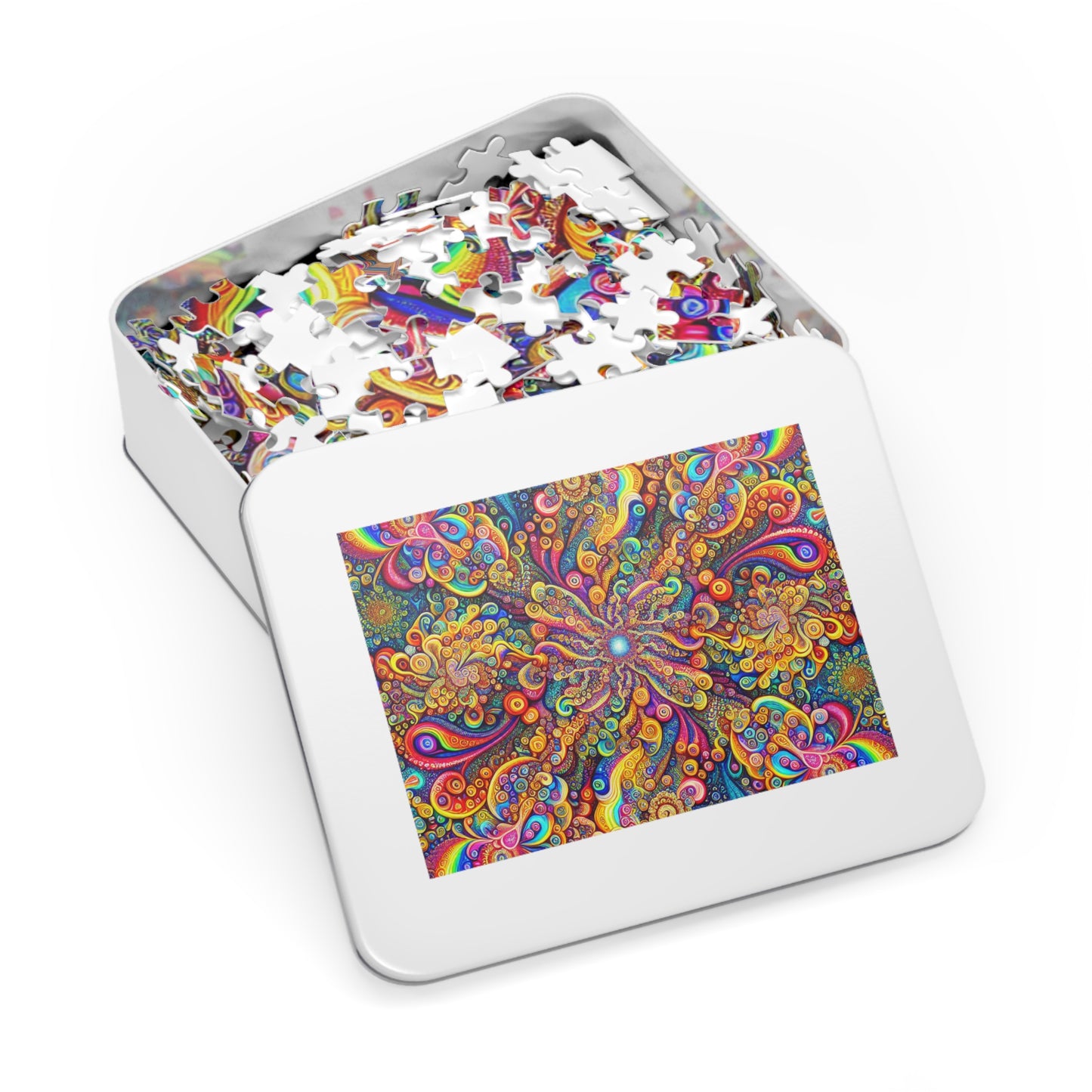 Neon Infinitude - Neon Trippy Infinity Patterns Puzzle 30, 110, 252, and 1000 Pieces
