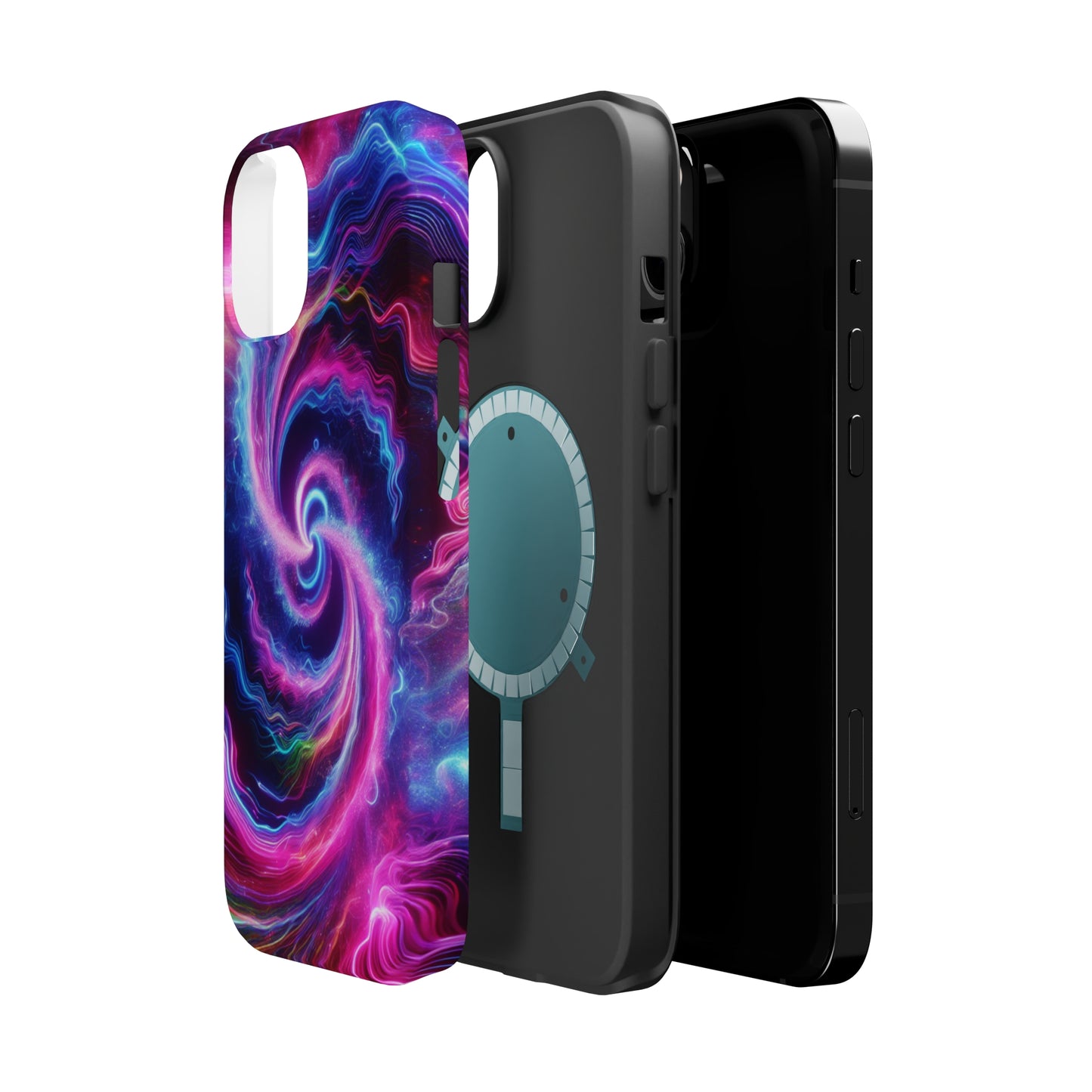 Infinite Neon Horizon Neon Trippy Infinity Patterns Premium Art Magsafe Magnet Tough IPhone 13 14 15 Pro Plus Max and Mini in Matte and Glossy Phone cases