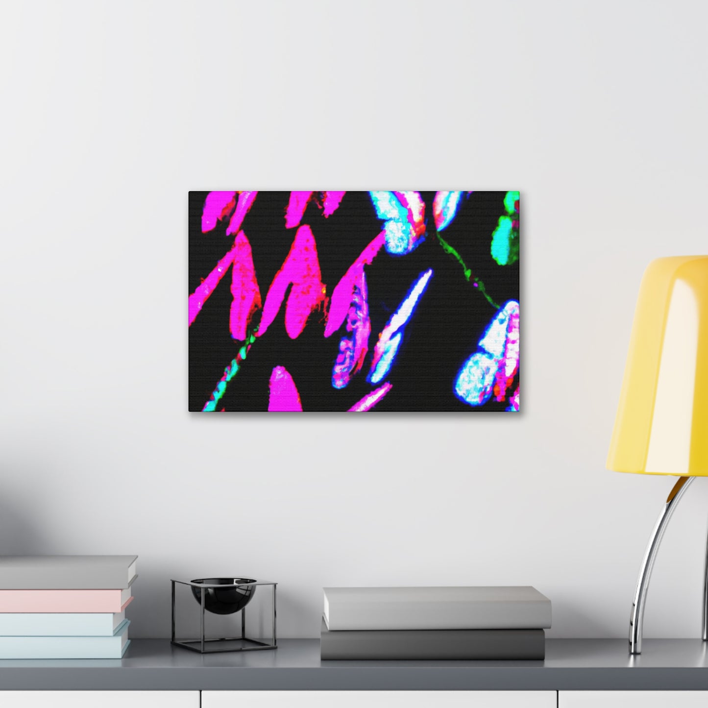 "Neon-Butterfly Prism" Neon Butterflies Art Canvas