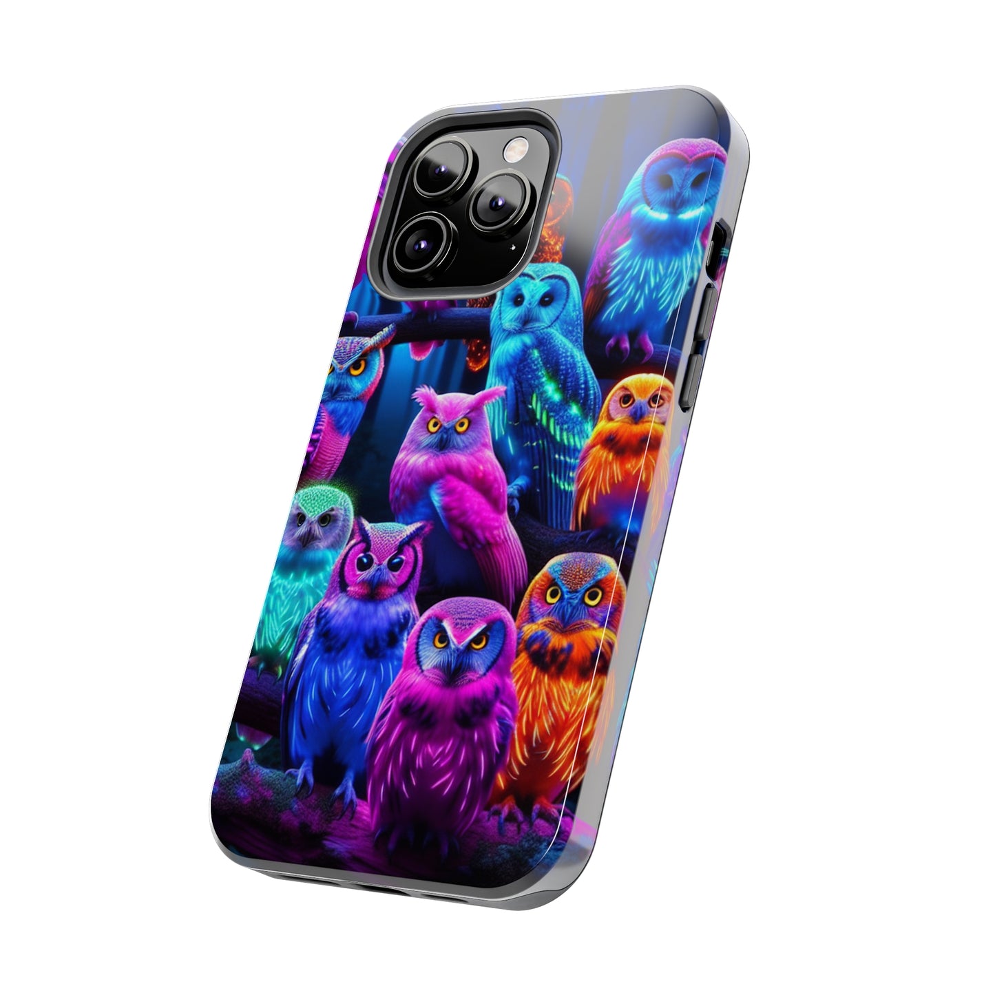 Neon Party of Owls NEON Owls Phone Case Iphone 7 8 9 10 11 12 13 14 Pro Max Mini Plus XR XS SE