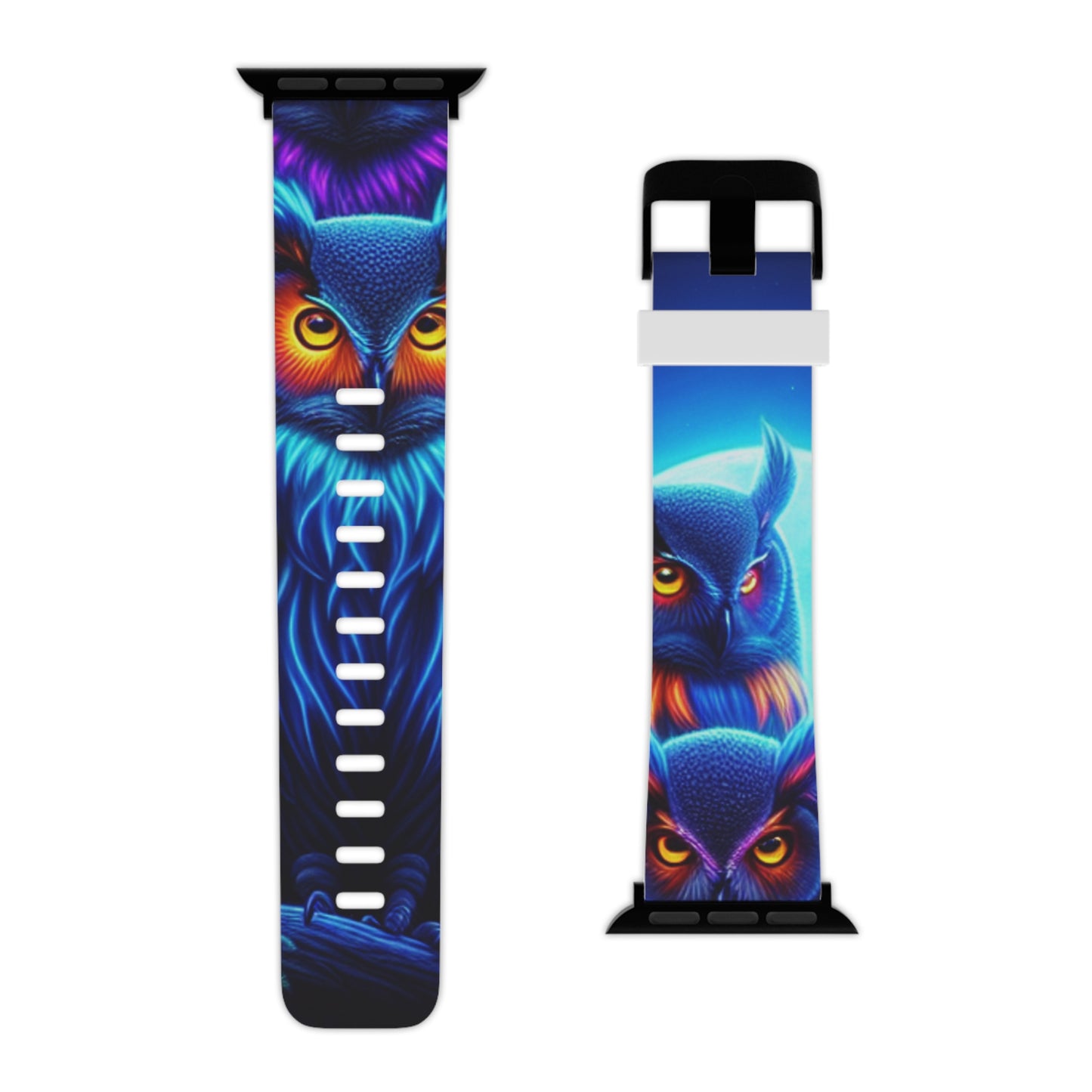 Neon Spectacle of Owls. - NEON Owls Iwatch Band