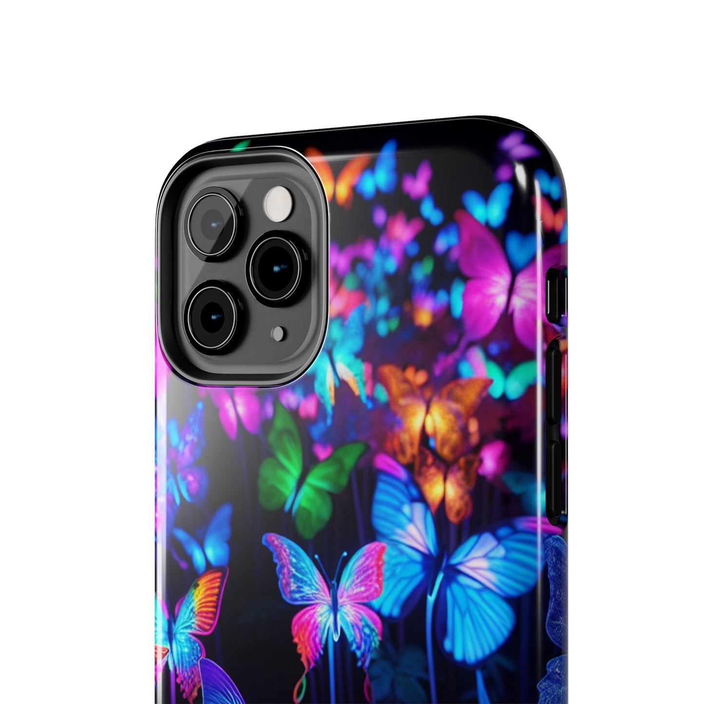 "Neon Flutterby Lights" NEON Butterflies Tough Phone Case