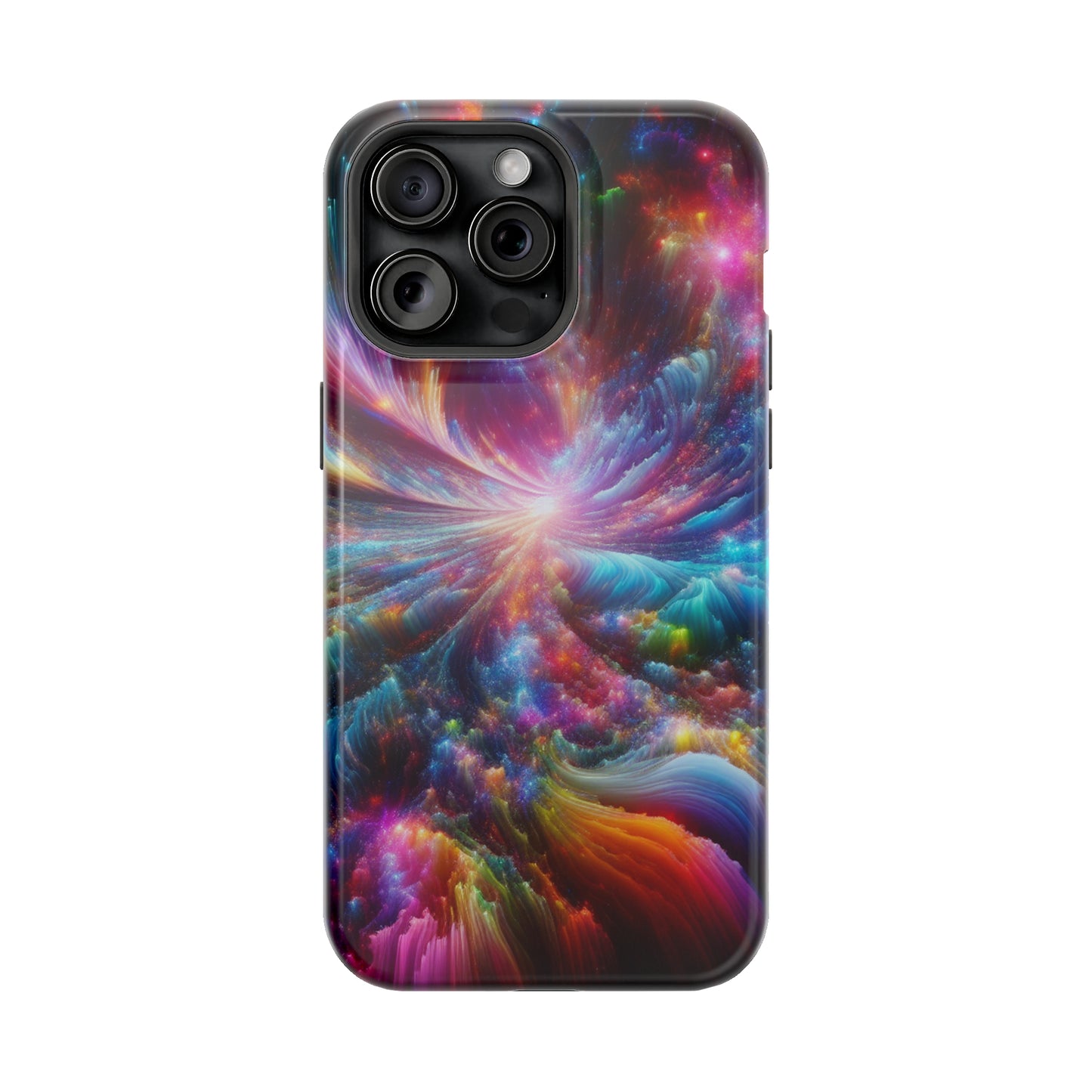 Neon Infinity Chromadrift. Neon Trippy Infinity Patterns Premium Art Magsafe Magnet Tough IPhone 13 14 15 Pro Plus Max and Mini in Matte and Glossy Phone cases