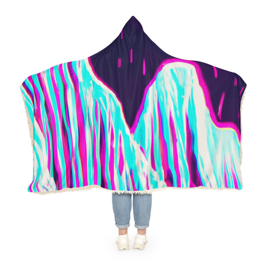 Neon Abstract Evolution - NEON Infinity Patterns Art Hooded Snuggle Blanket