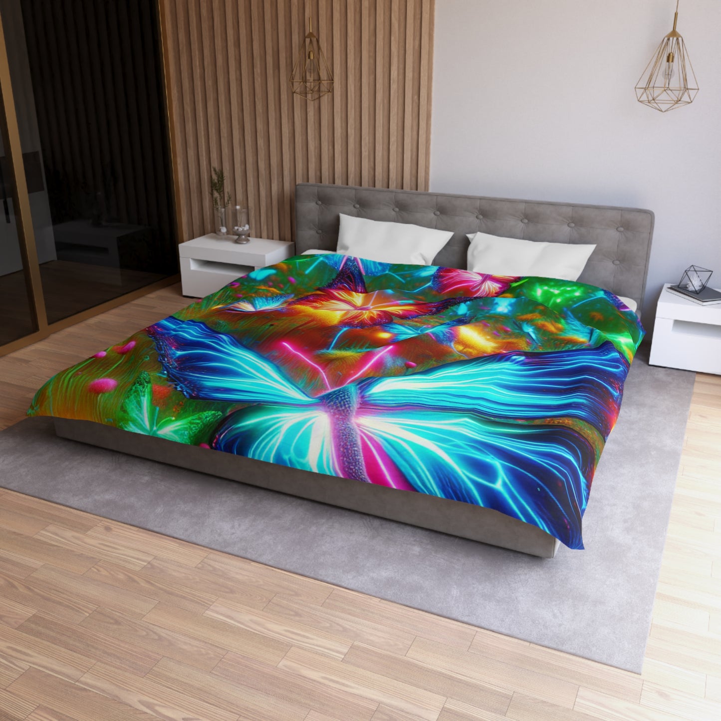 Leonardo de LaVisione - NEON Butterflies Microfiber Duvet Cover